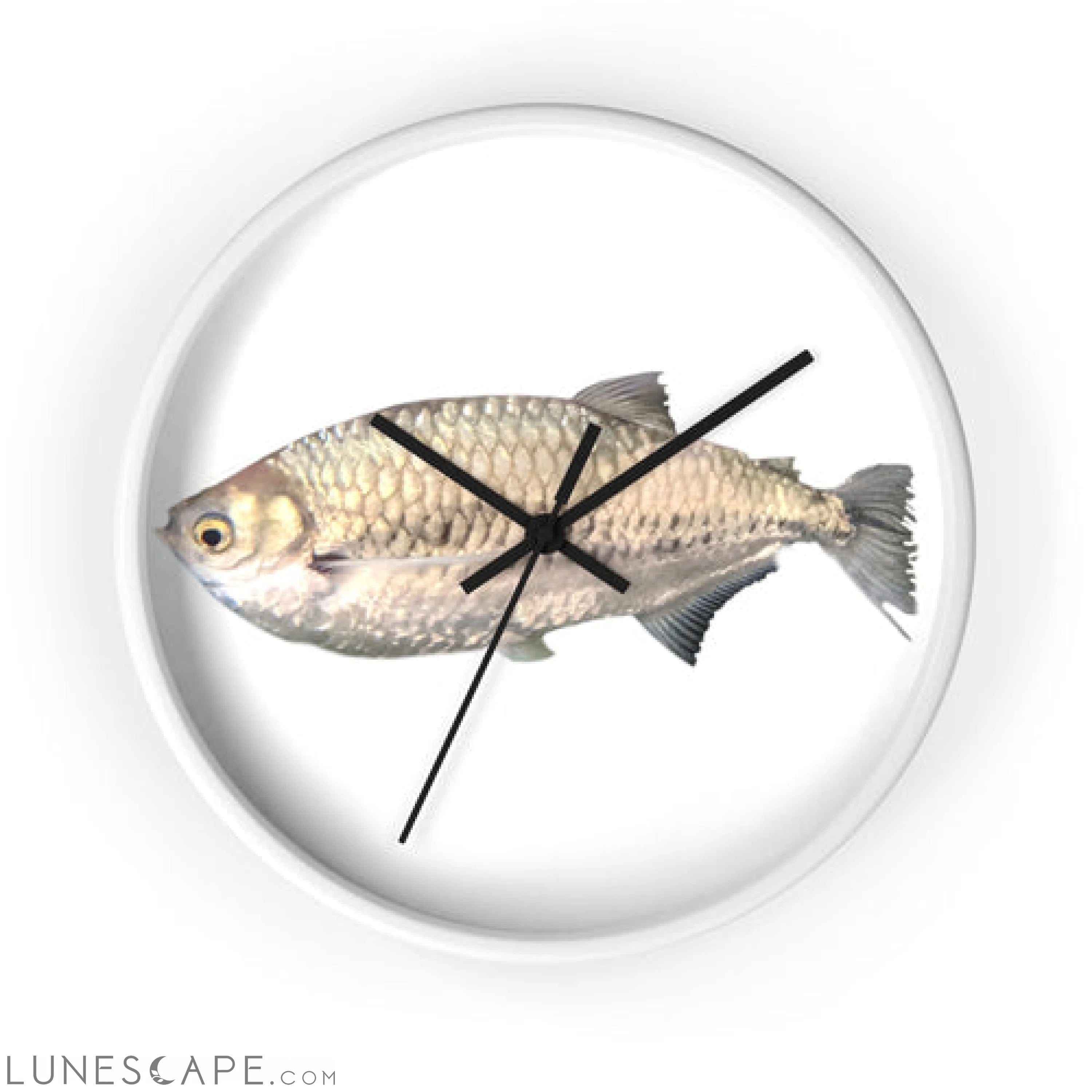 Silver Fish Wall clock LUNESCAPE