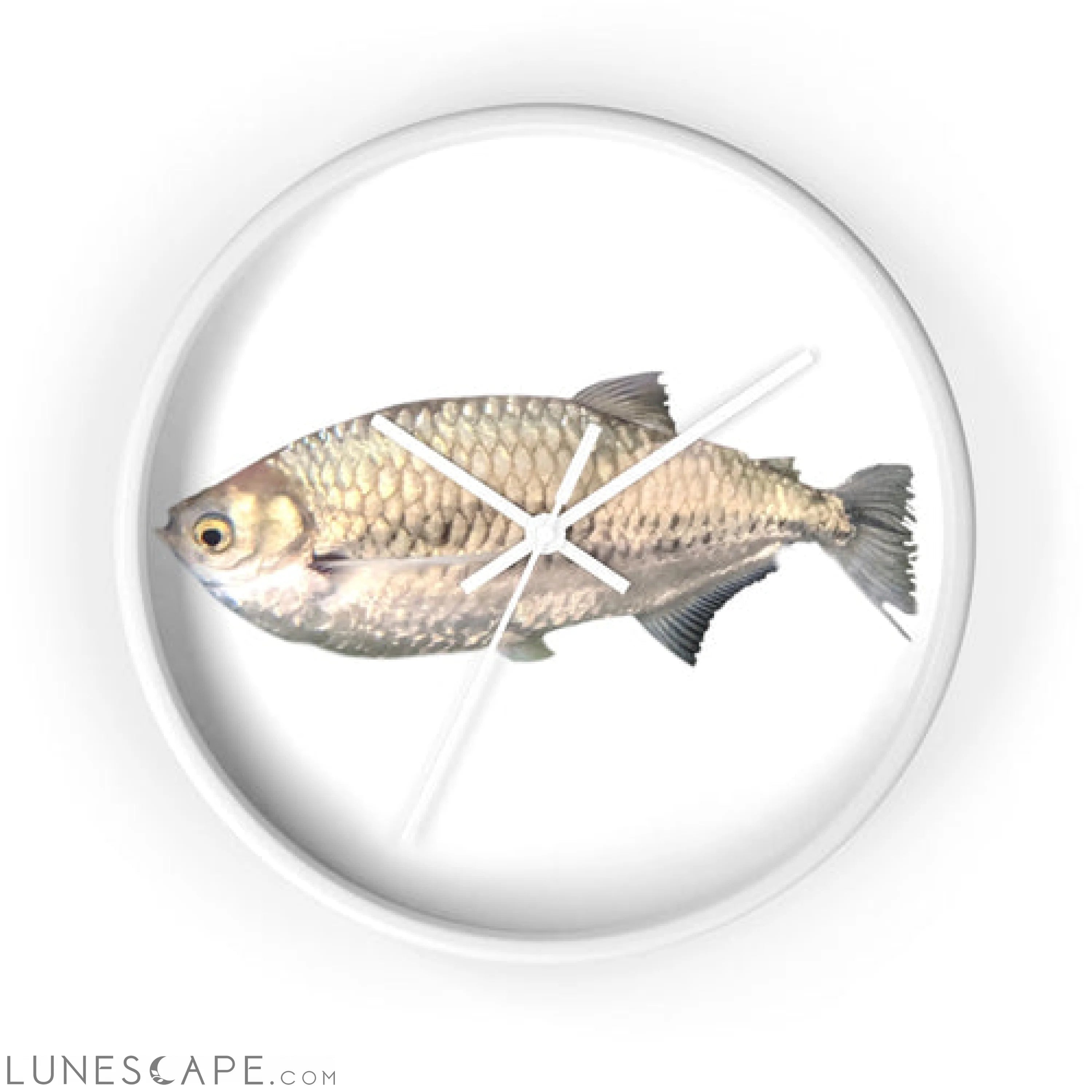 Silver Fish Wall clock LUNESCAPE