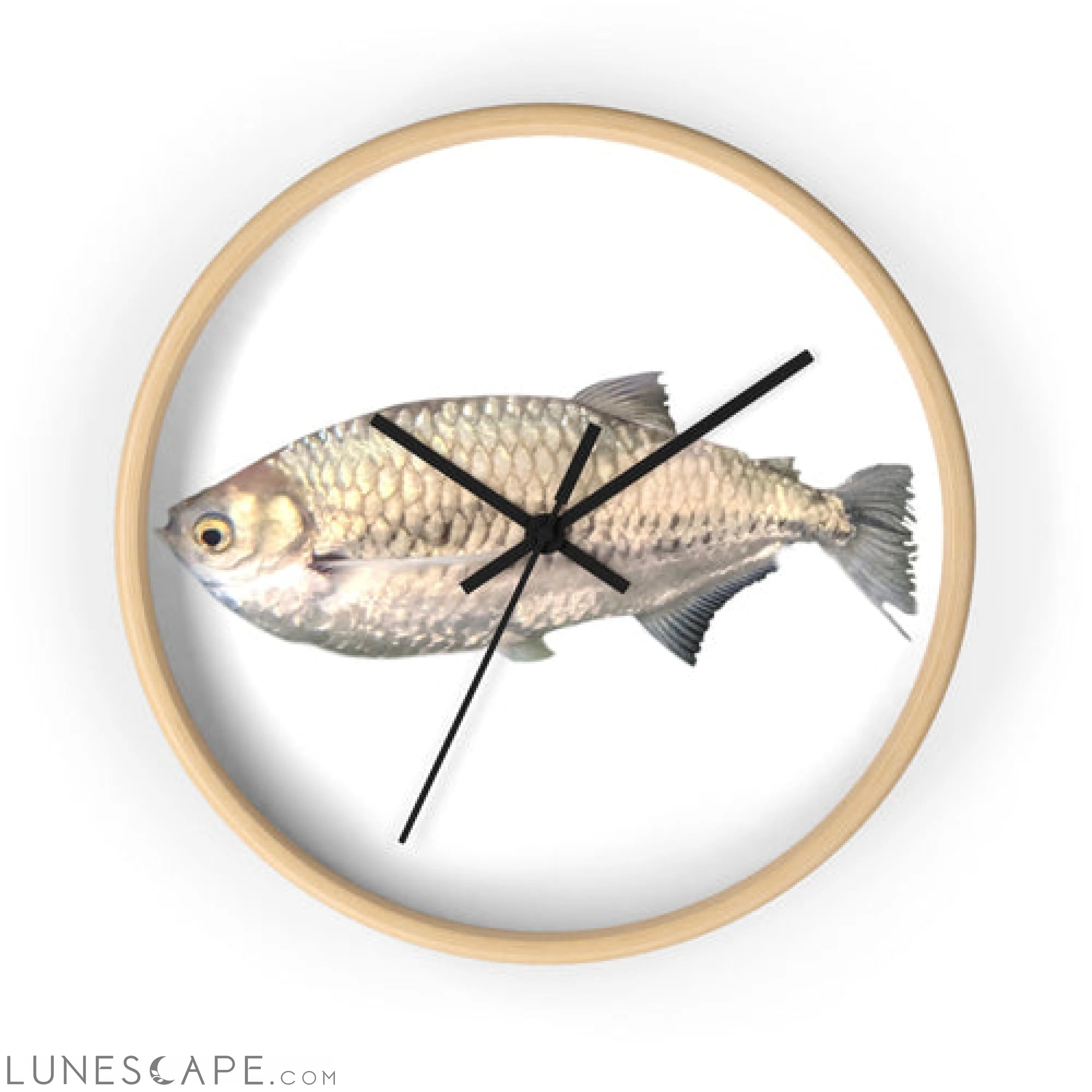 Silver Fish Wall clock LUNESCAPE