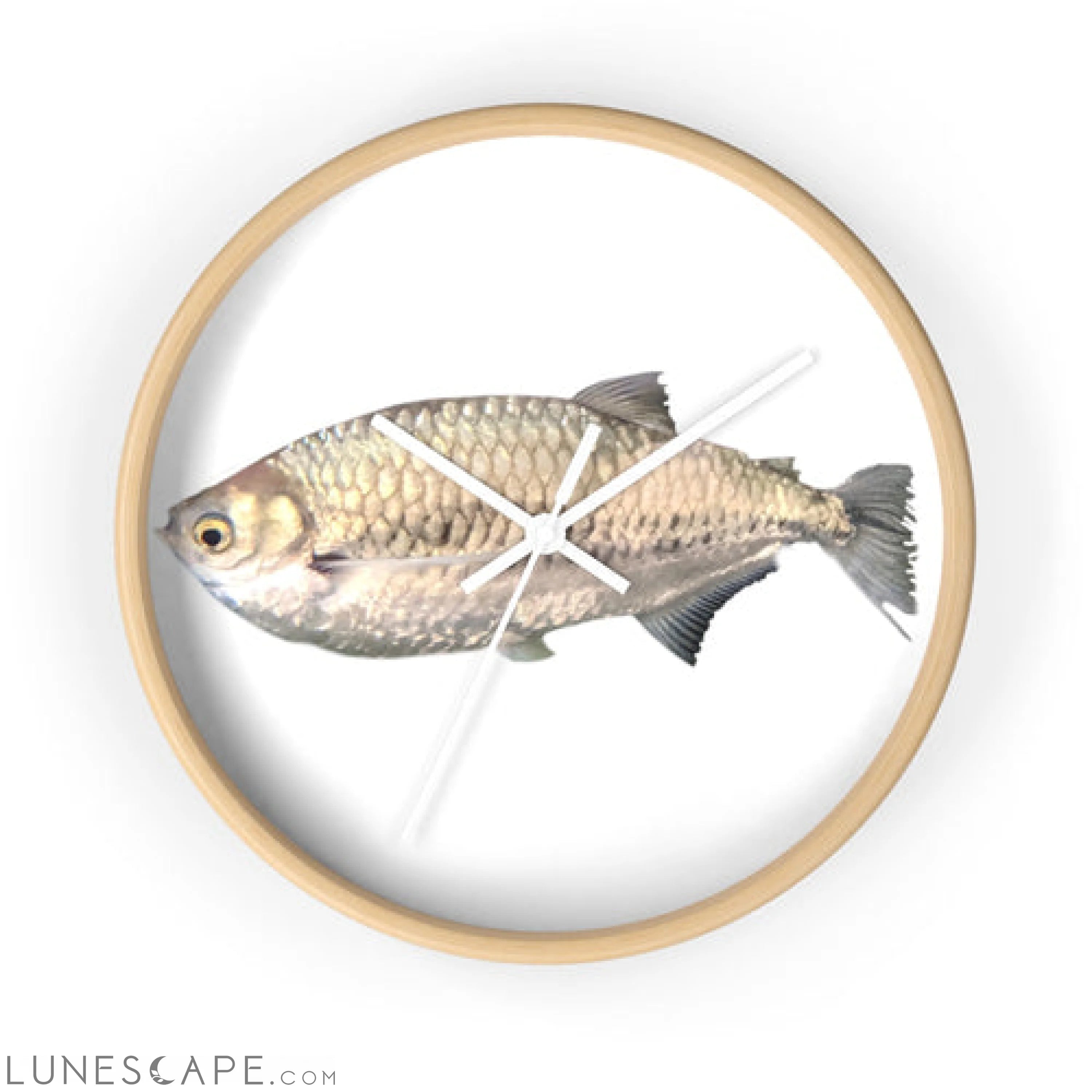 Silver Fish Wall clock LUNESCAPE