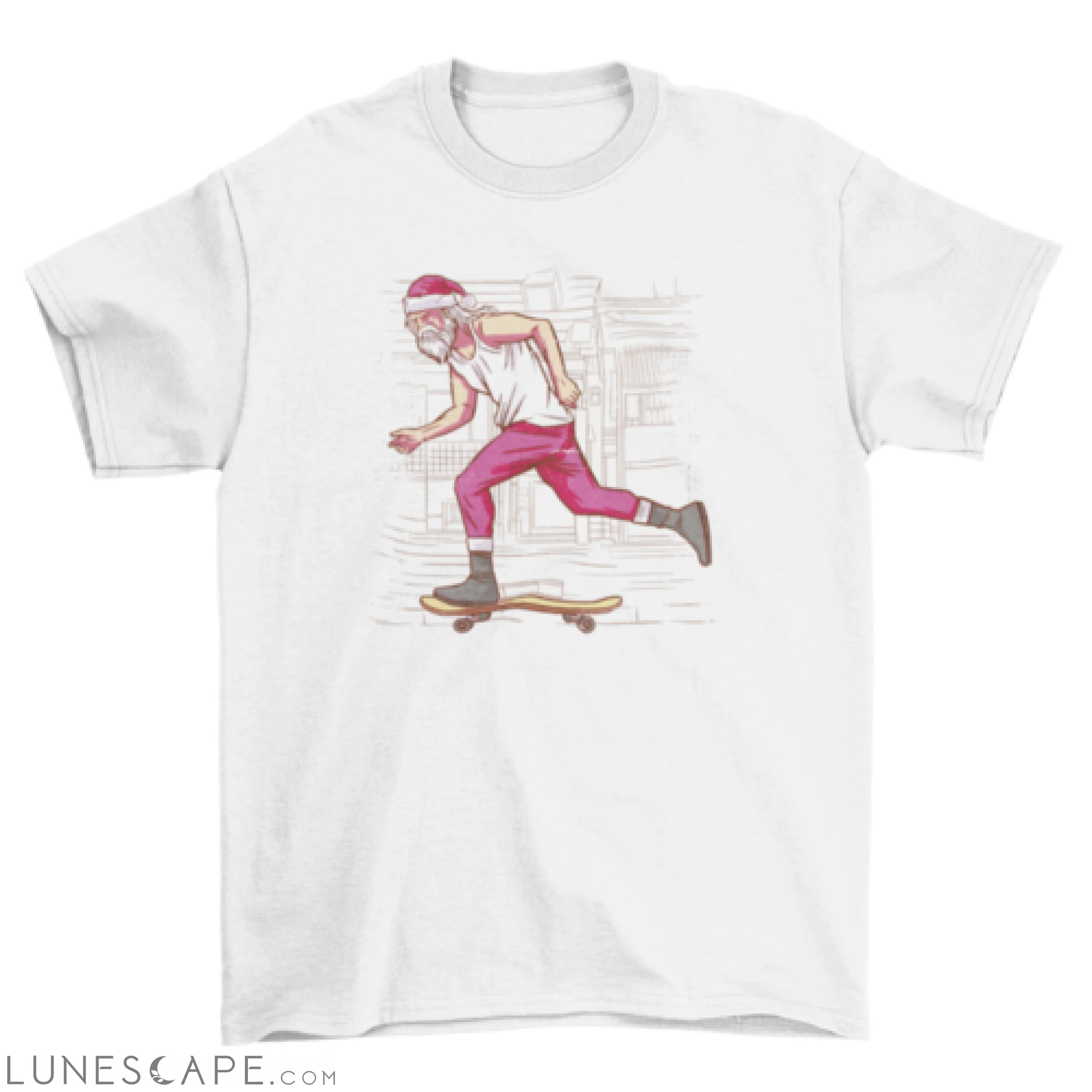 Skateboarding Santa t-shirt LUNESCAPE