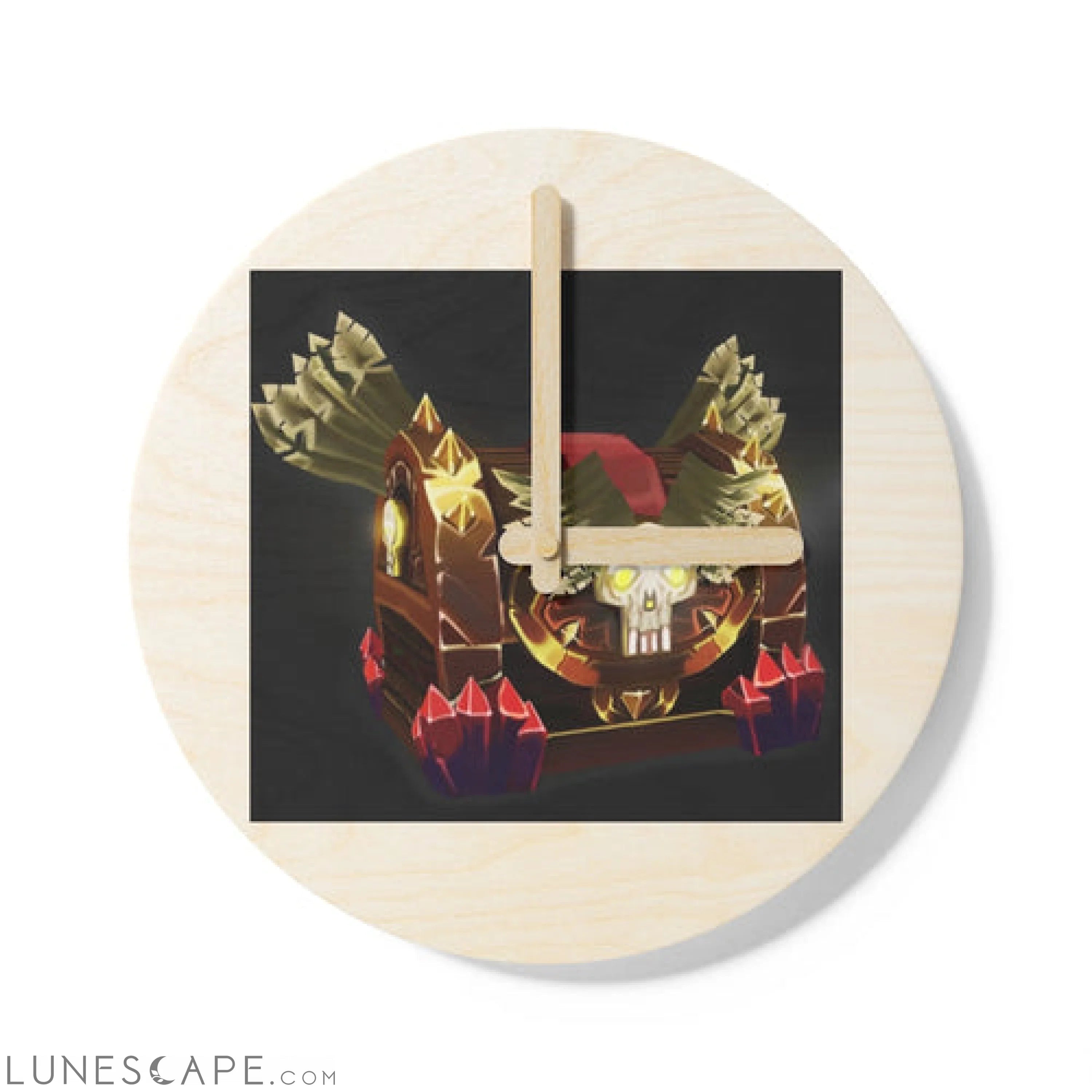 Skeleton Chest Wooden Wall Clock LUNESCAPE