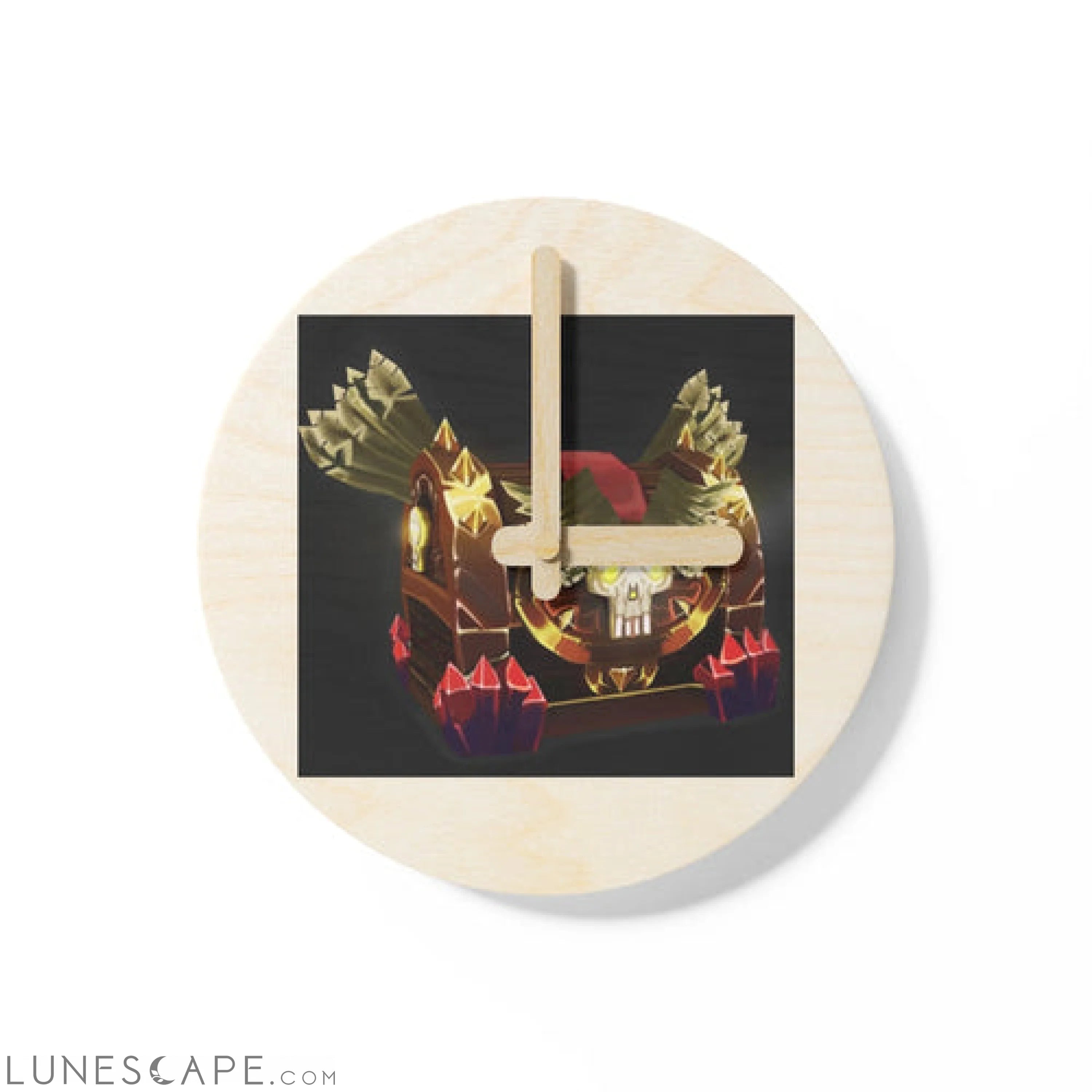 Skeleton Chest Wooden Wall Clock LUNESCAPE