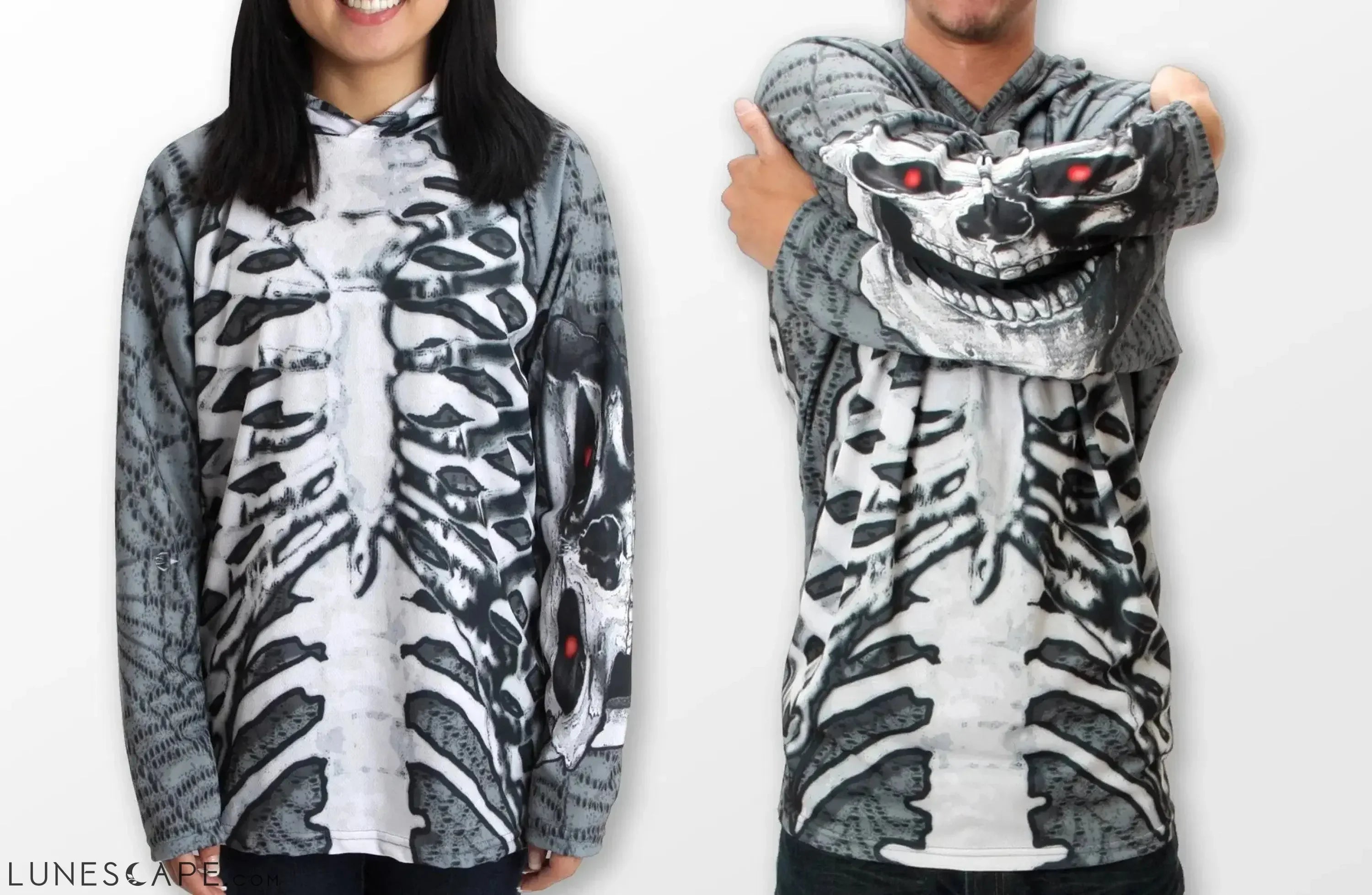 SKELETON in PINK Hoodie Chomp Shirt by MOUTHMAN® LUNESCAPE
