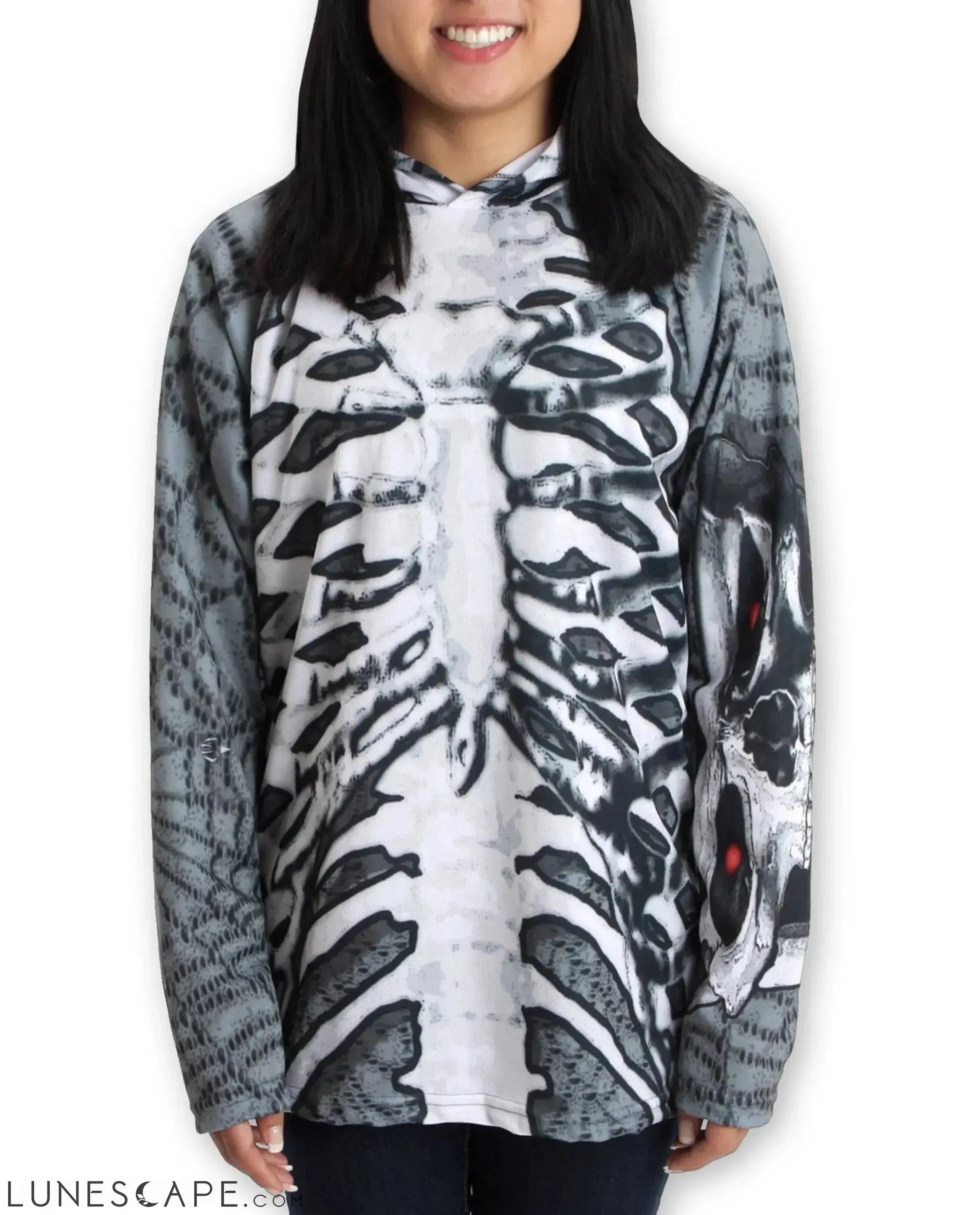 SKELETON in PINK Hoodie Chomp Shirt by MOUTHMAN® LUNESCAPE