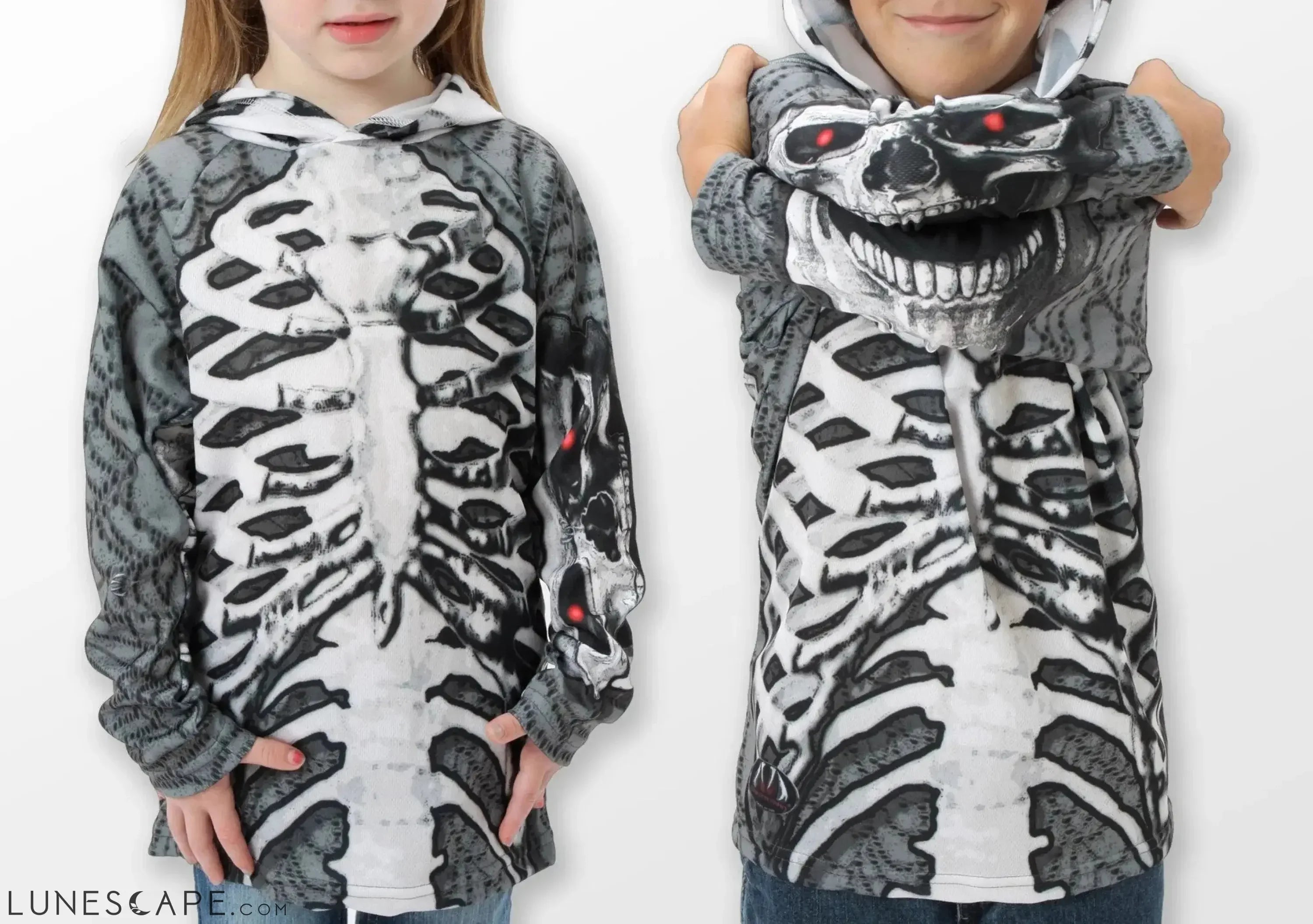 SKELETON in PINK Hoodie Chomp Shirt by MOUTHMAN® LUNESCAPE
