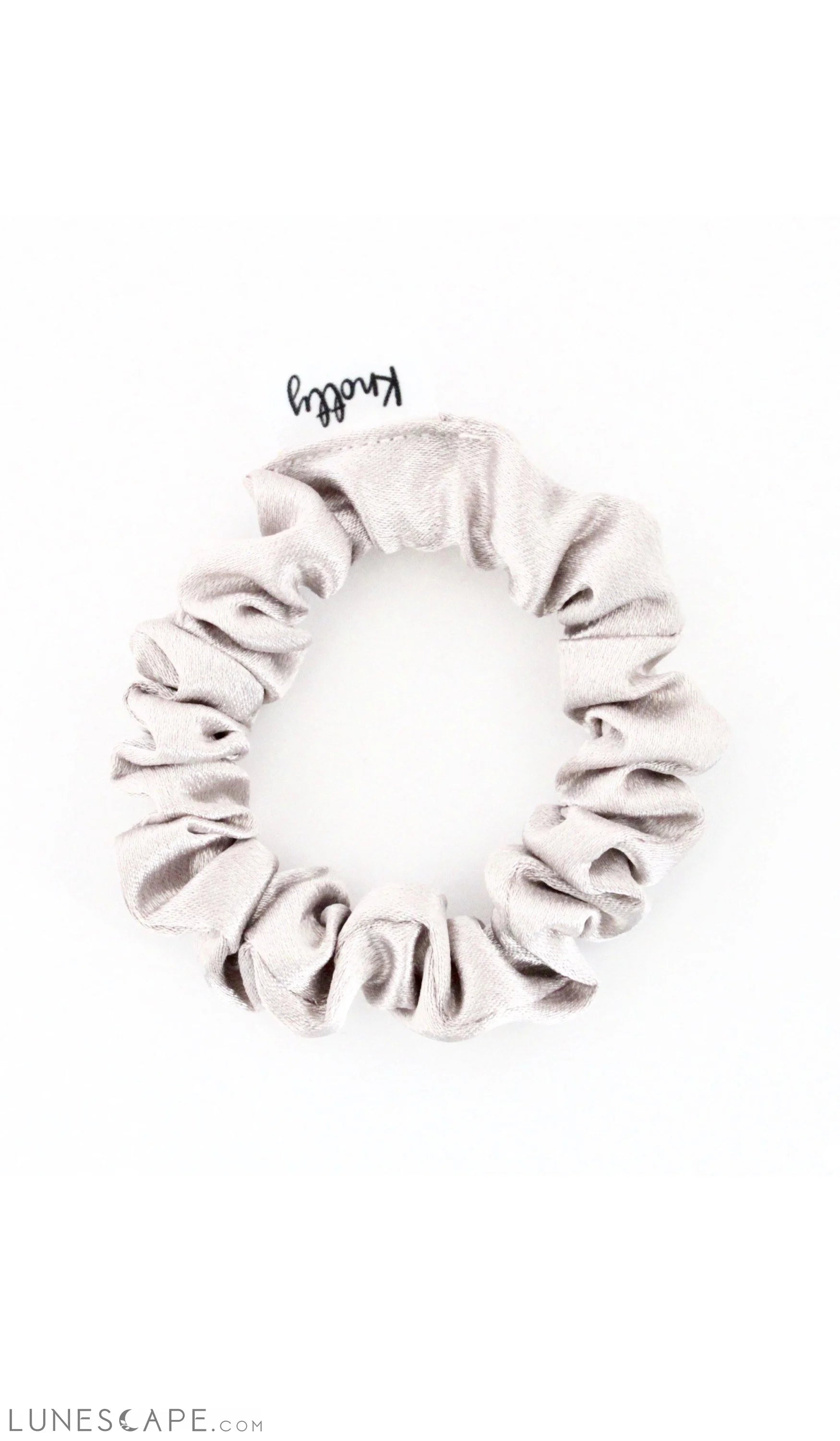Skinny Washed Satin Hair Scrunchie - Taupe LUNESCAPE