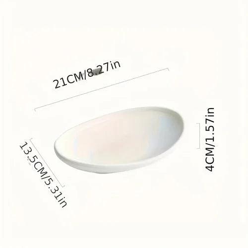 Sleek Oval Ceramic Plate Perfect for Any Meal LUNESCAPE