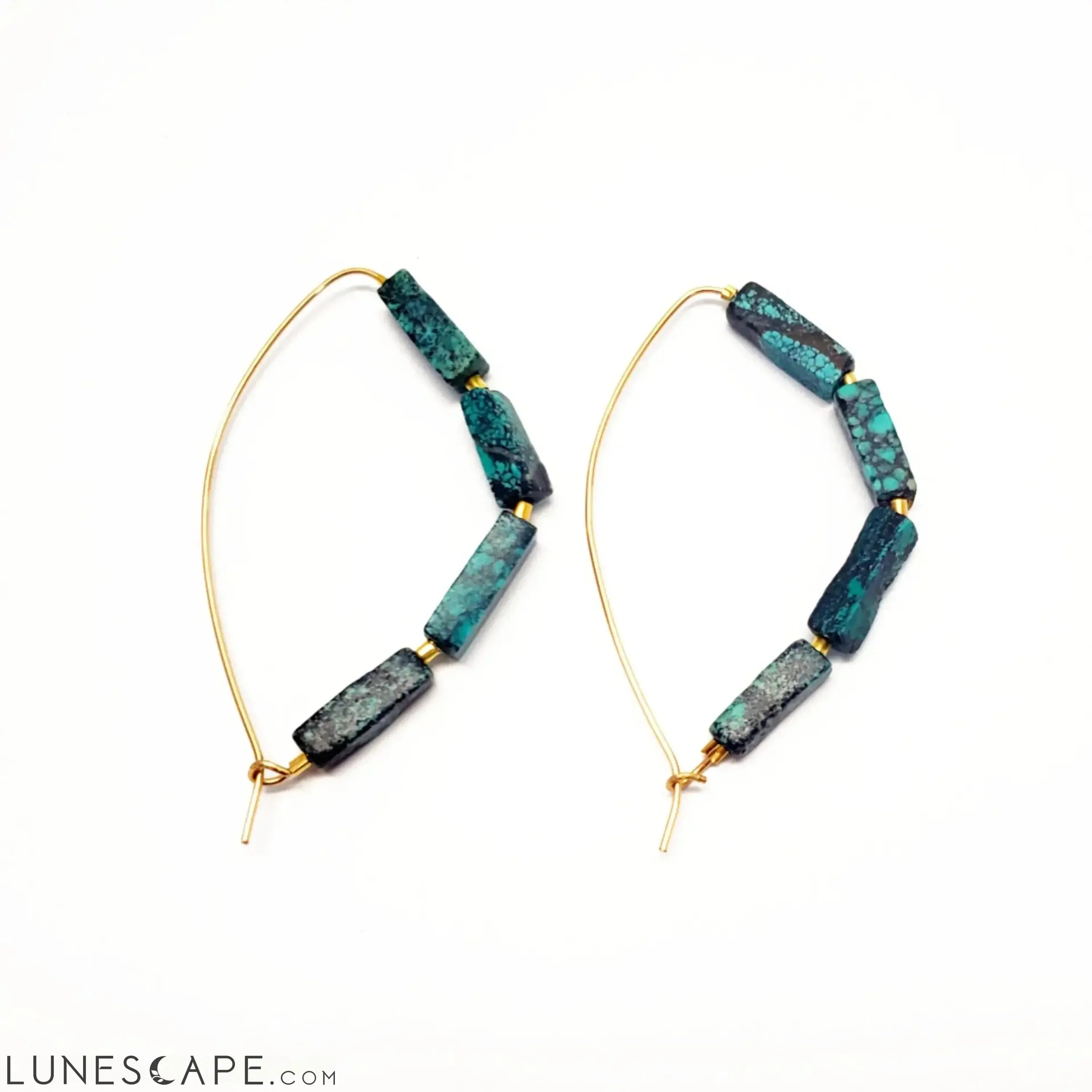 Slider Turquoise Hoops - Silver or Gold LUNESCAPE