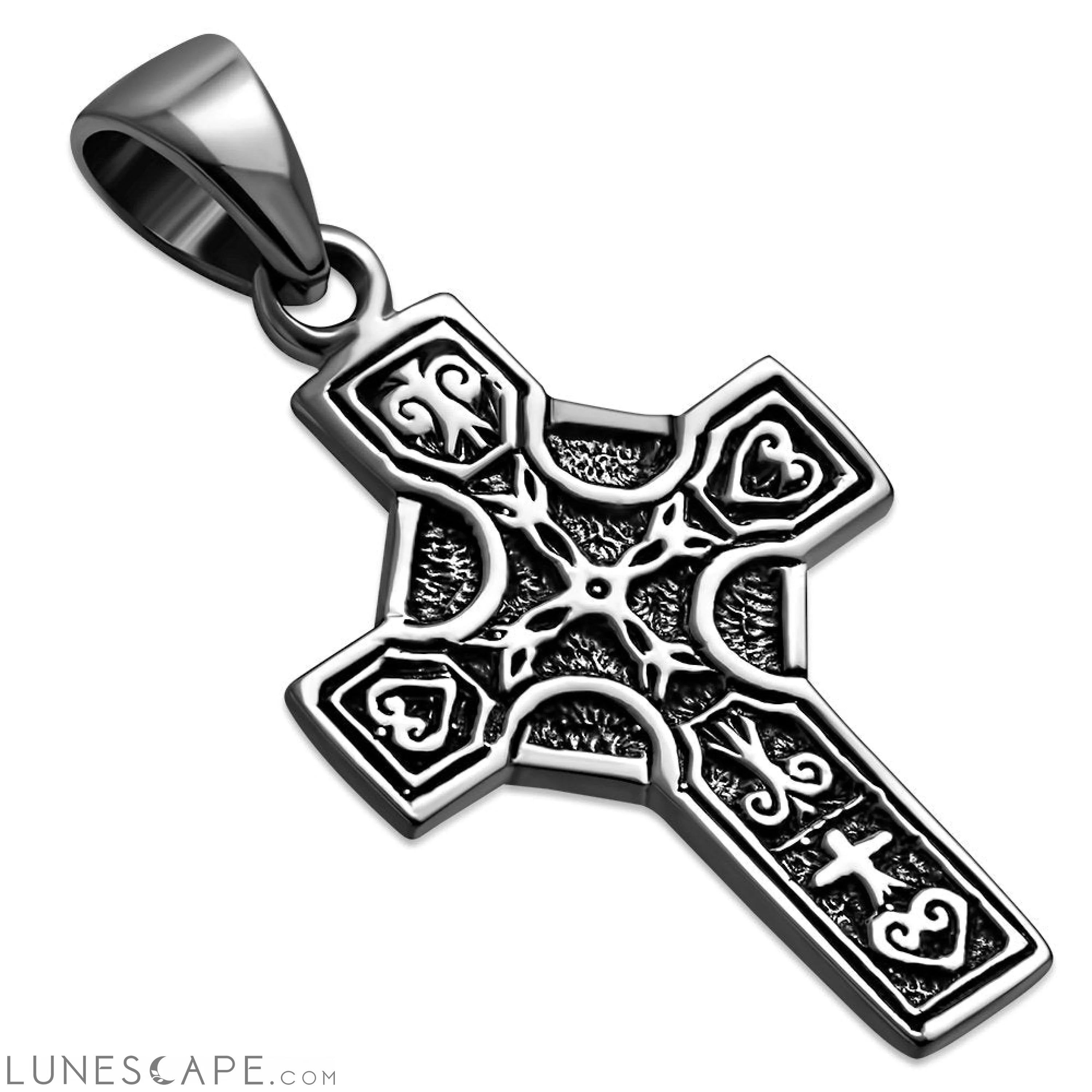 Small Celtic Cross Silver Pendant LUNESCAPE