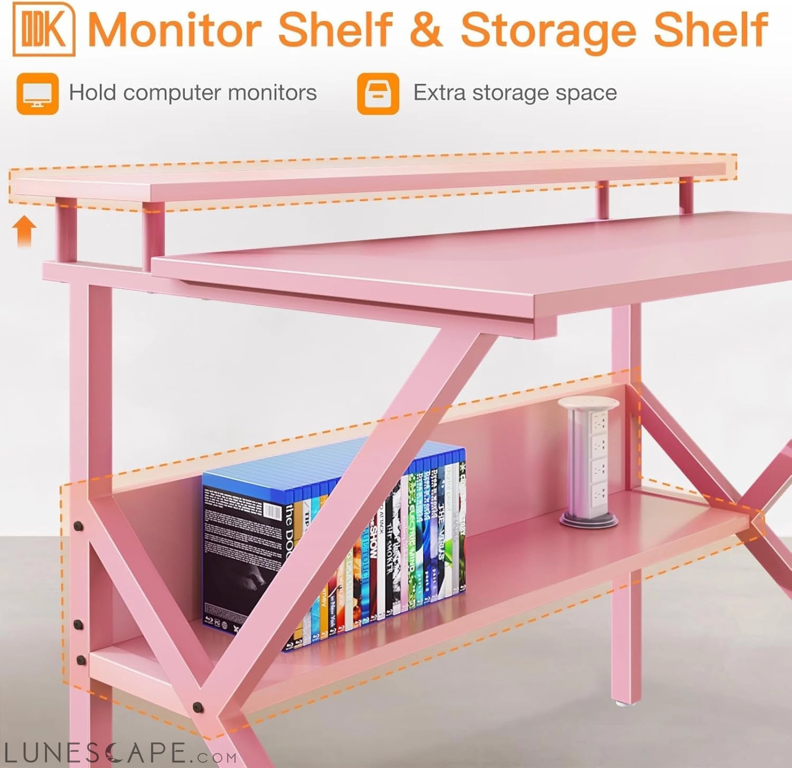 Small Desk, 27.5 Inch Small Computer Desk for Small Spaces, Compact LUNESCAPE