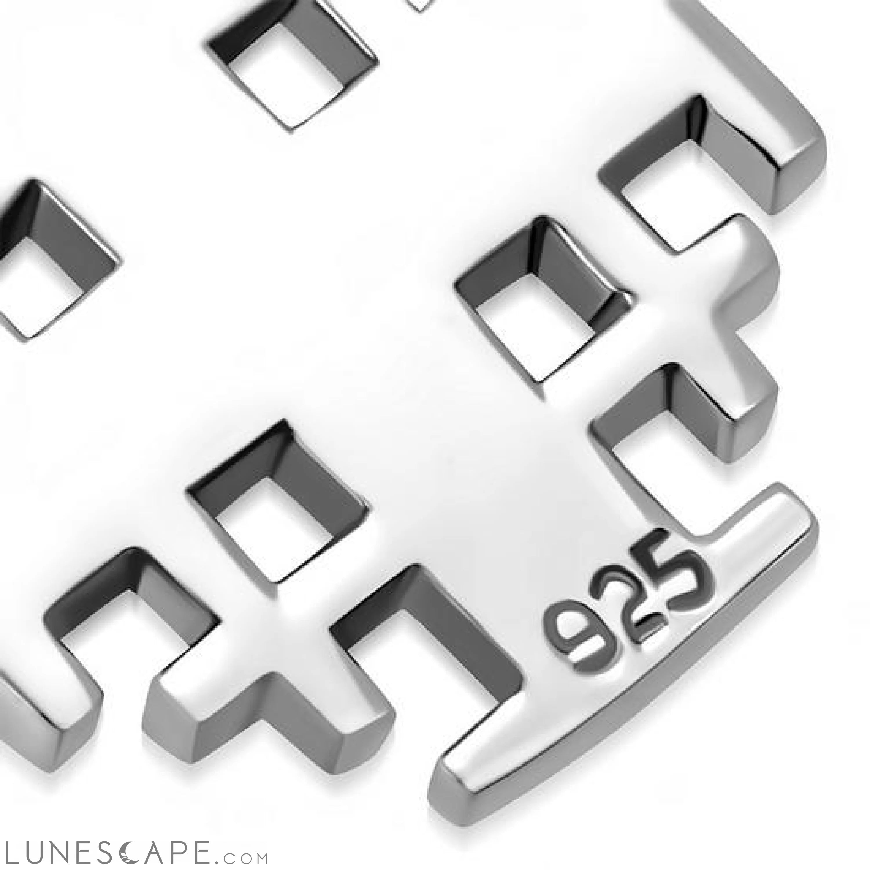 Small Jerusalem Cross Plain Silver Pendant LUNESCAPE