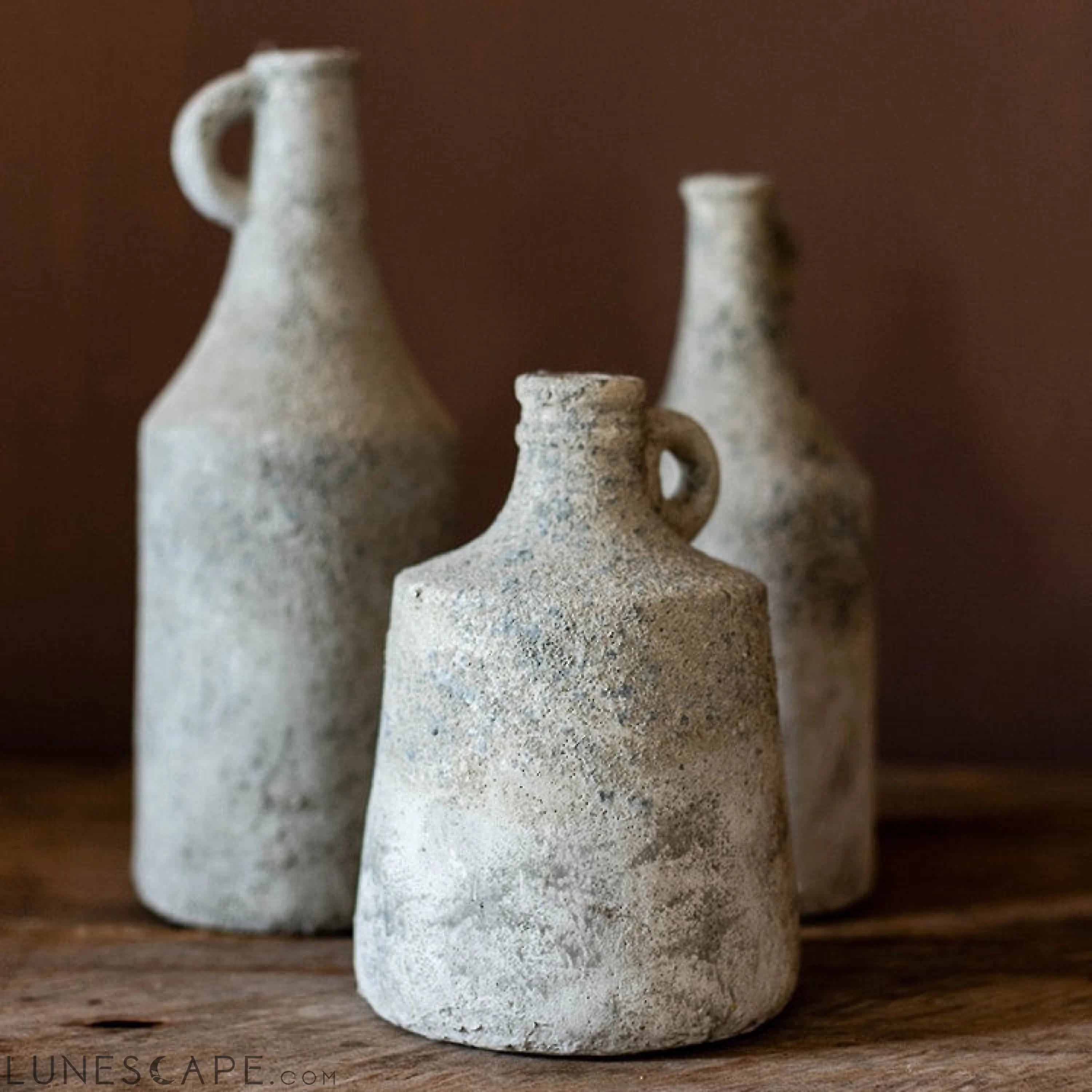 Small Opening Rough Textured Dried Flower Vase LUNESCAPE