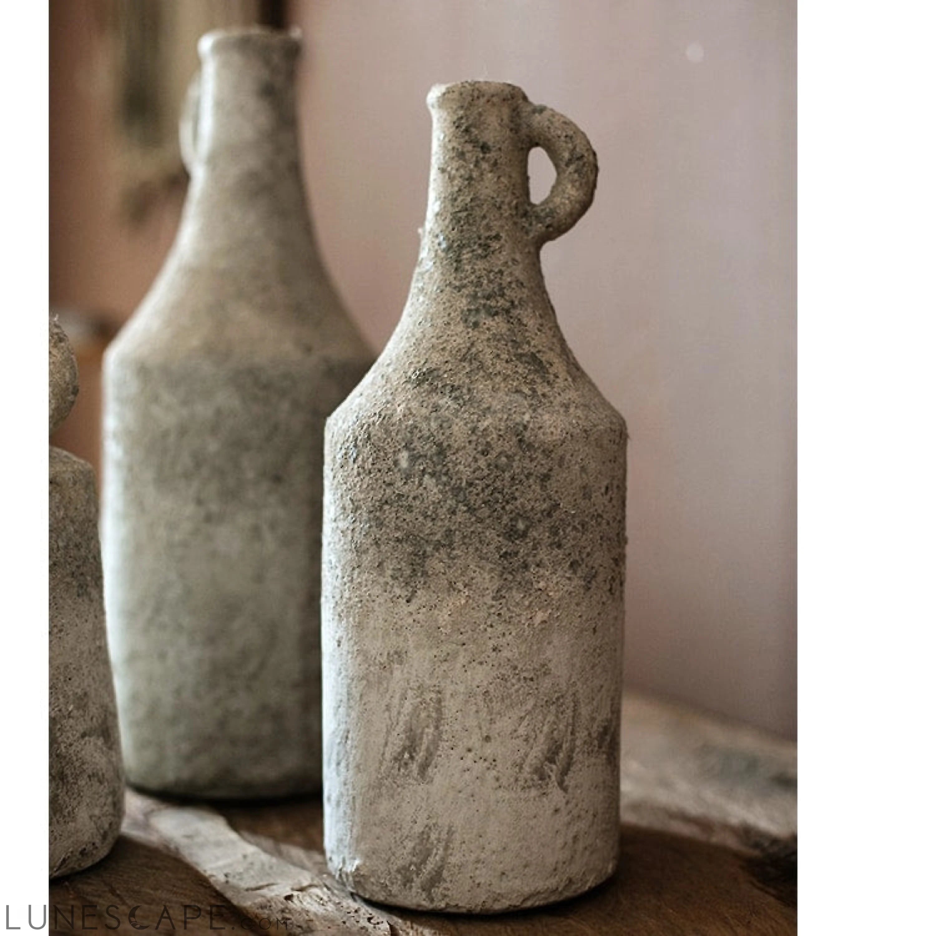 Small Opening Rough Textured Dried Flower Vase LUNESCAPE