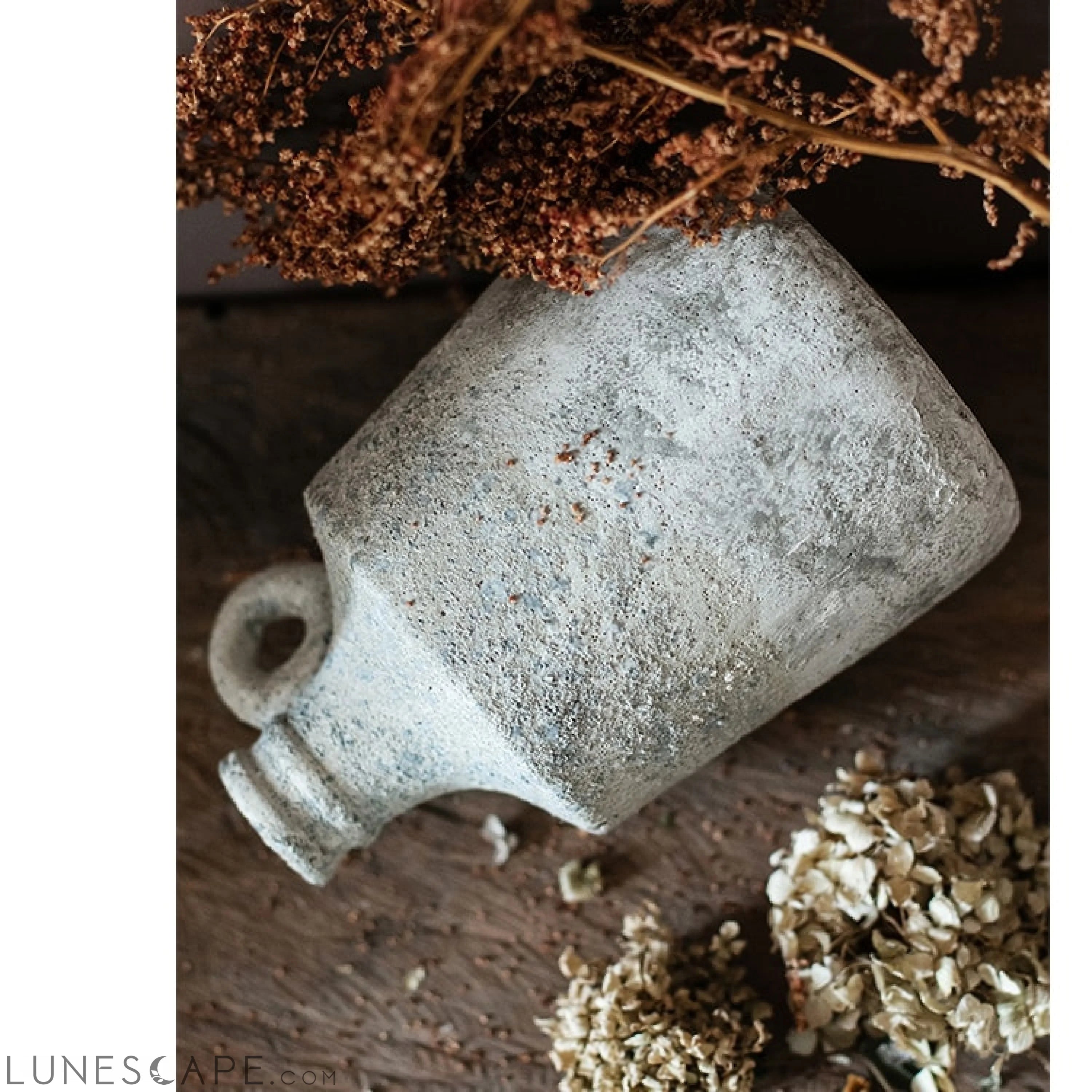 Small Opening Rough Textured Dried Flower Vase LUNESCAPE