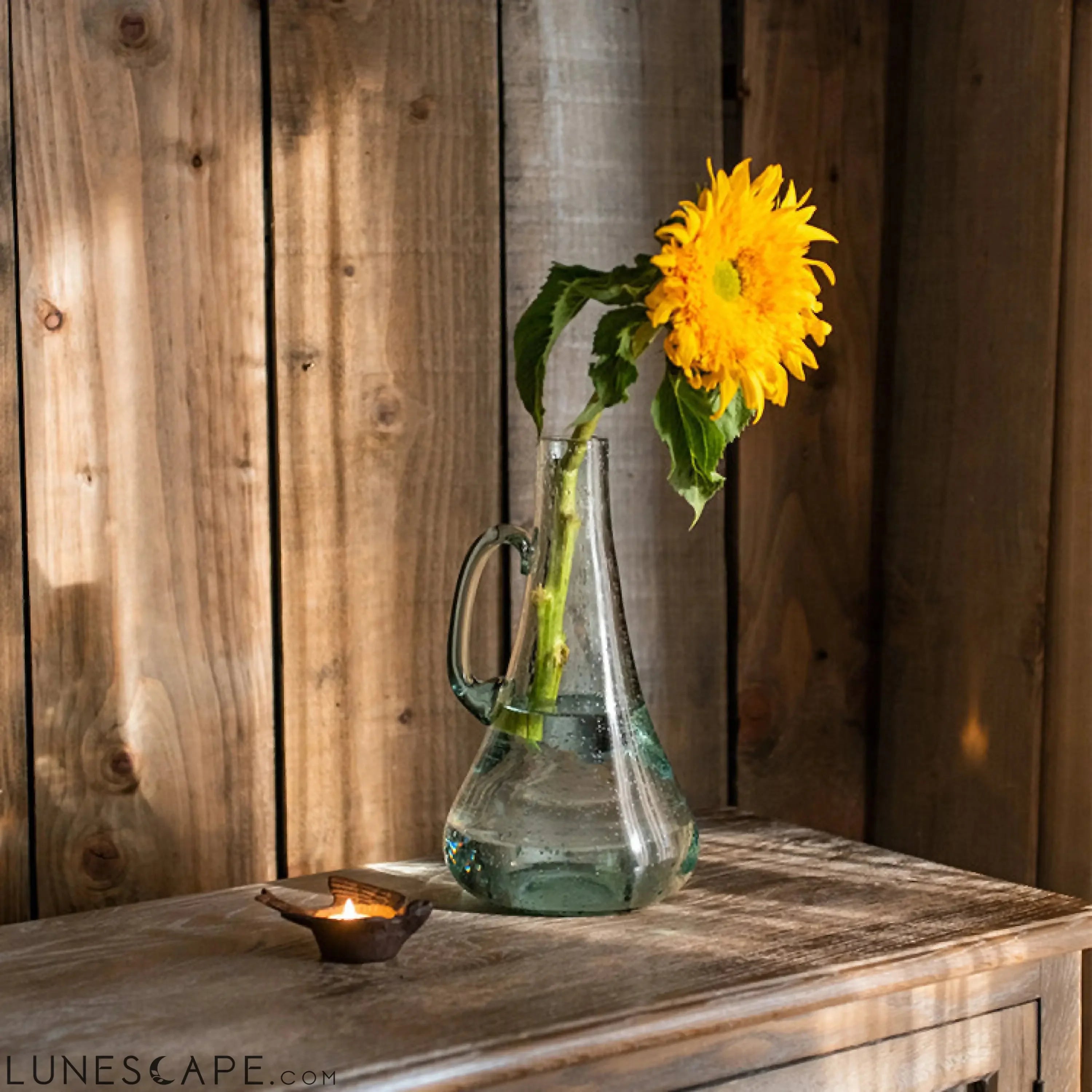 Small Openning Bubble Glass Kettle Vase 13" Tall LUNESCAPE