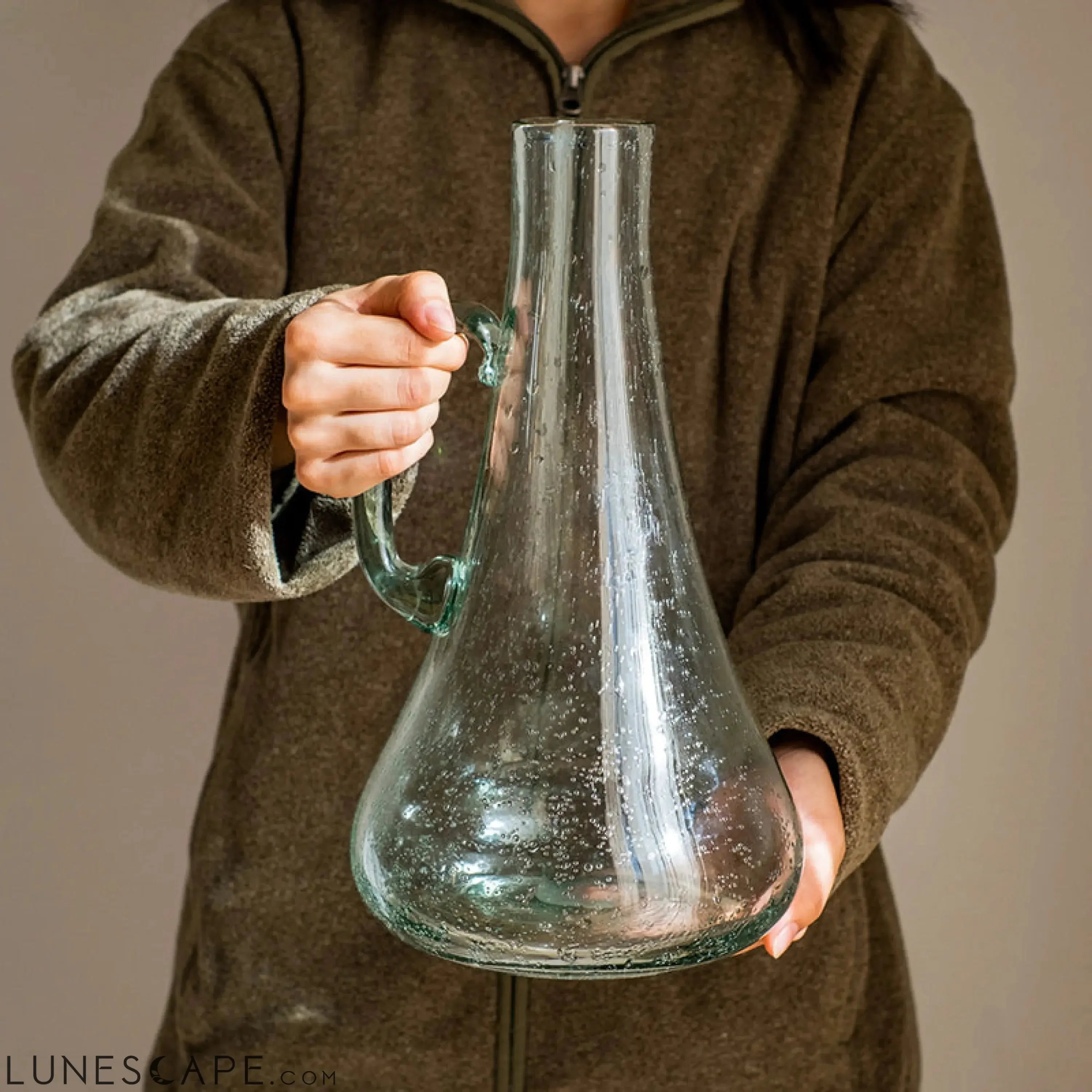 Small Openning Bubble Glass Kettle Vase 13" Tall LUNESCAPE