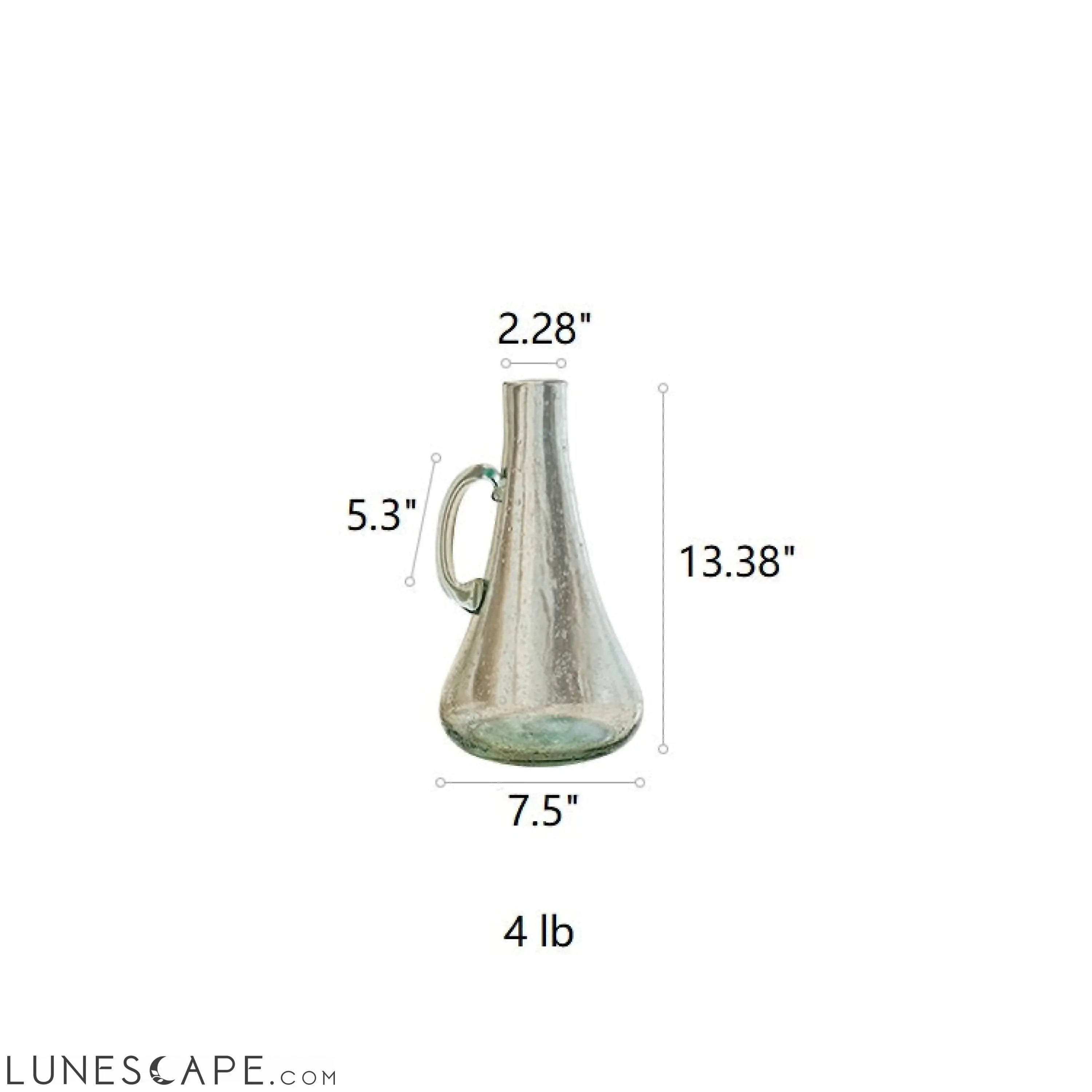 Small Openning Bubble Glass Kettle Vase 13" Tall LUNESCAPE