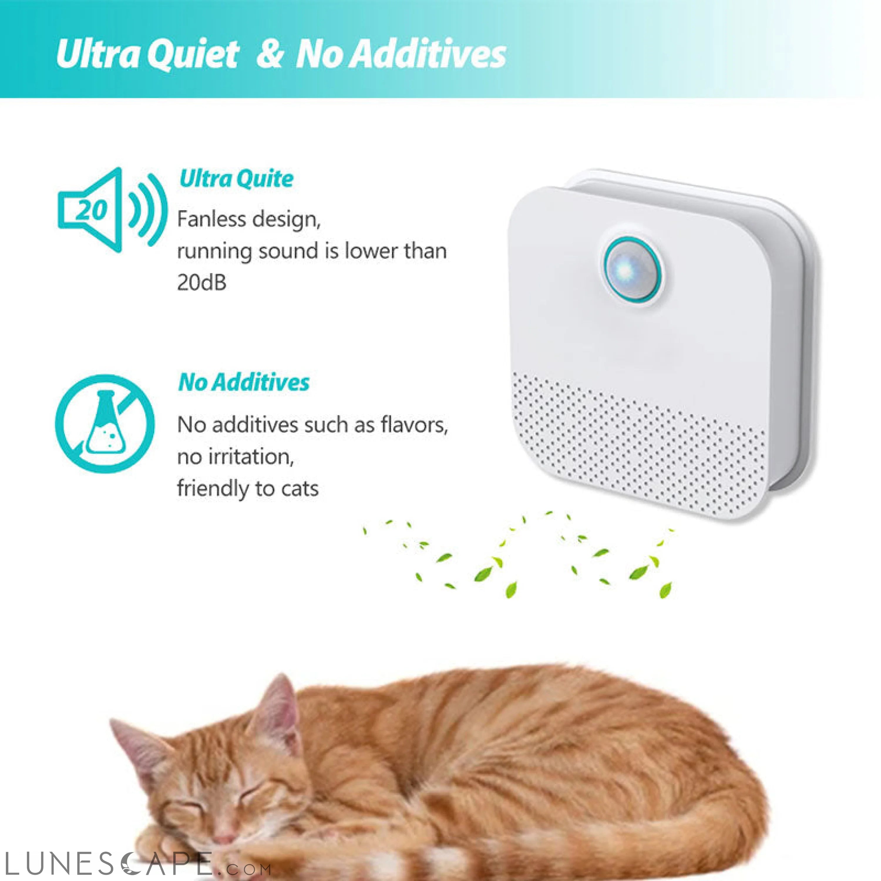 Smart Cat Odor Purifier for Cat Litter Box Deodorizer Dog Air Cleaner LUNESCAPE