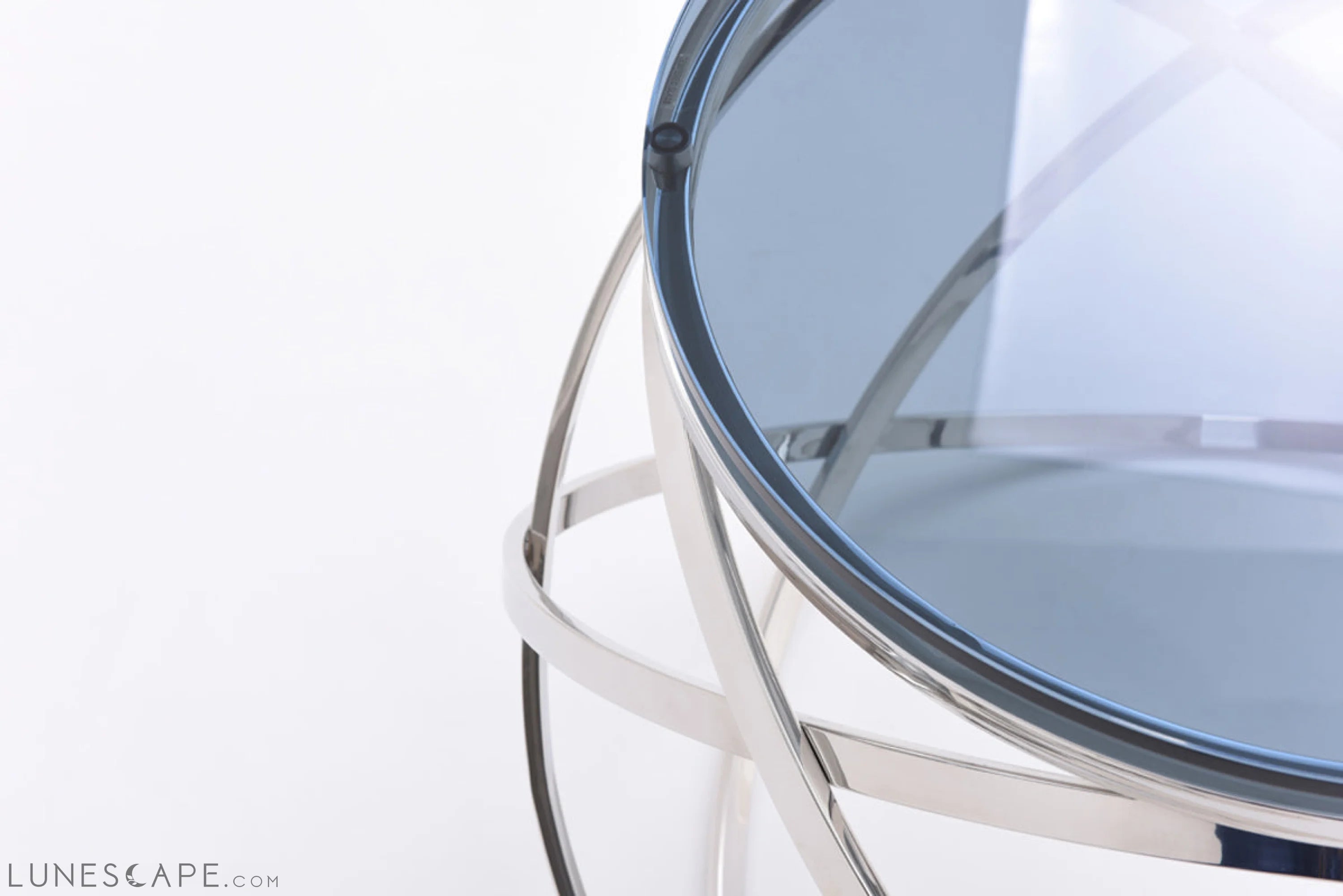 Smoked Glass and Stainless Steel End Table LUNESCAPE
