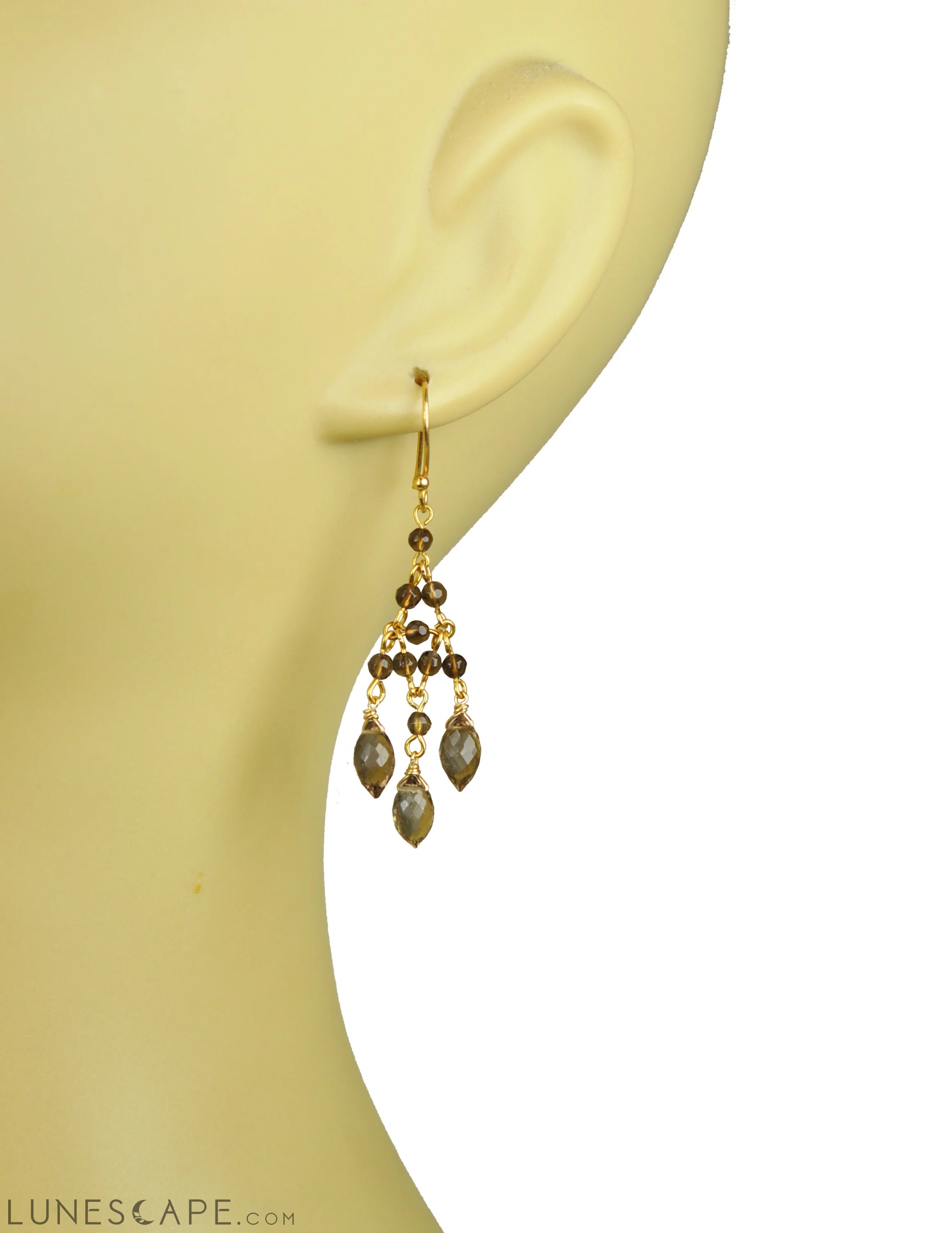 Smoky Topaz Chandelier Earrings LUNESCAPE