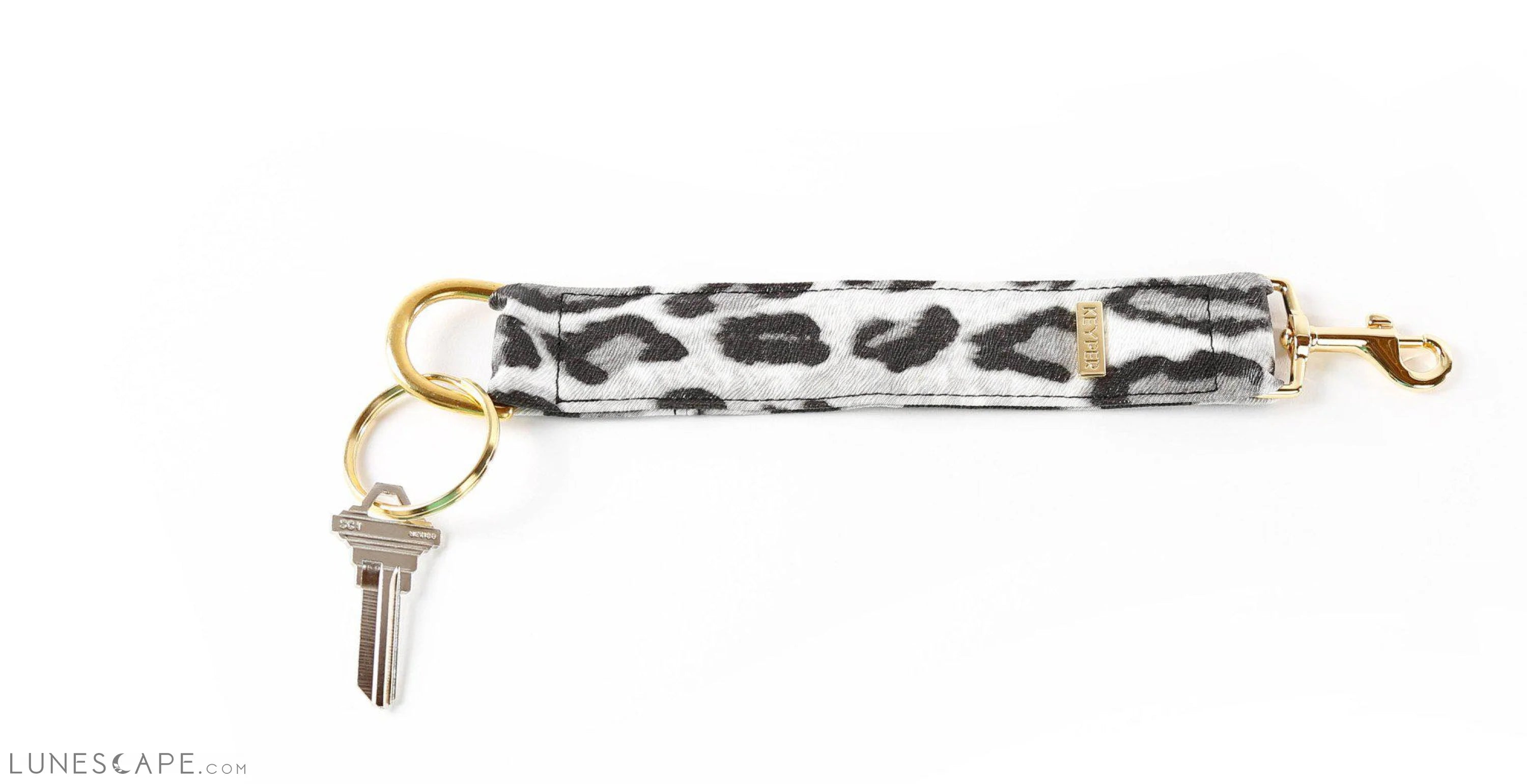 Snow Leopard Vegan Leather KEYPER® Key Ring LUNESCAPE