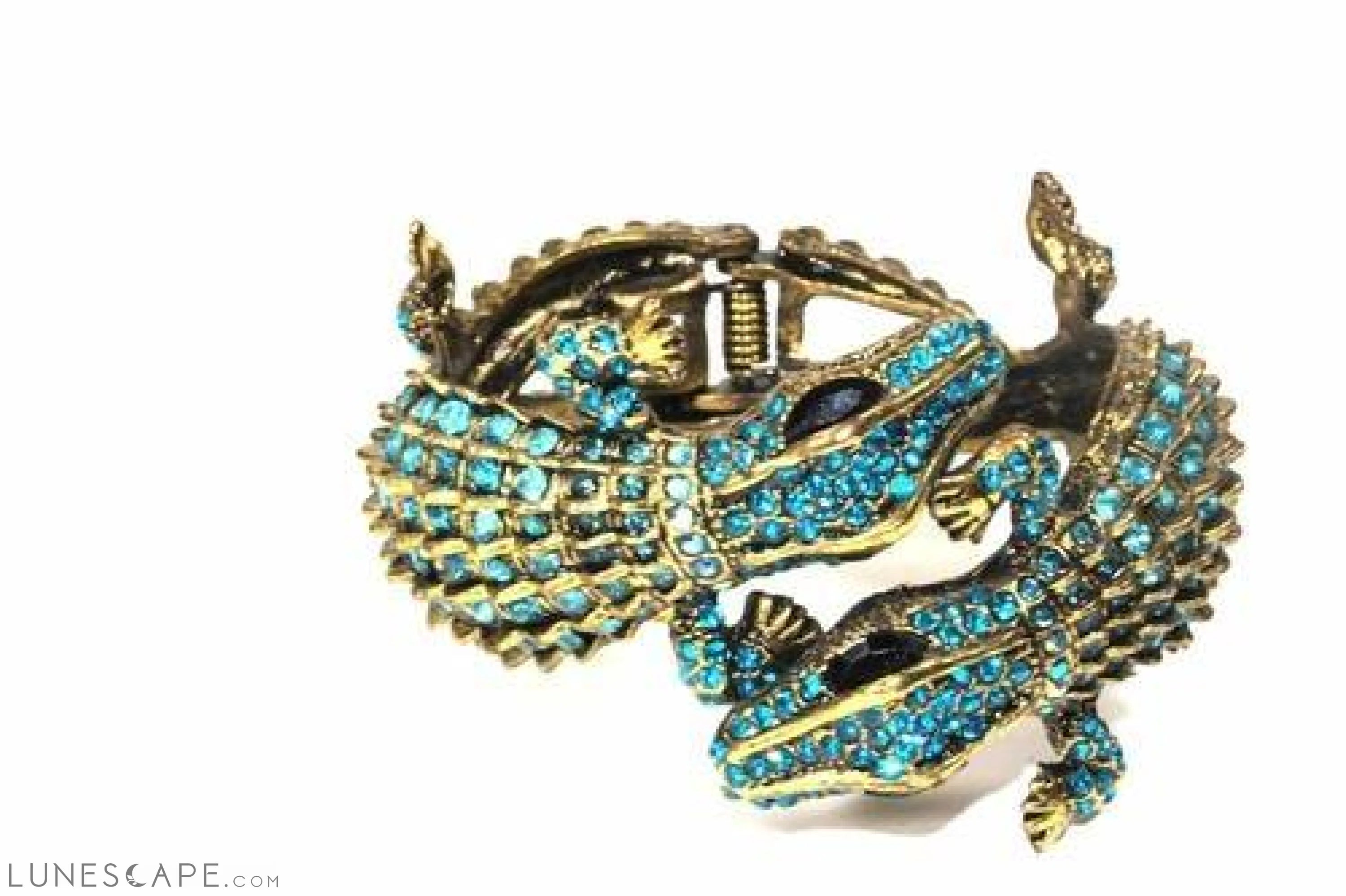 Sobek Crocodile Rhinestone Cuff - Brown LUNESCAPE