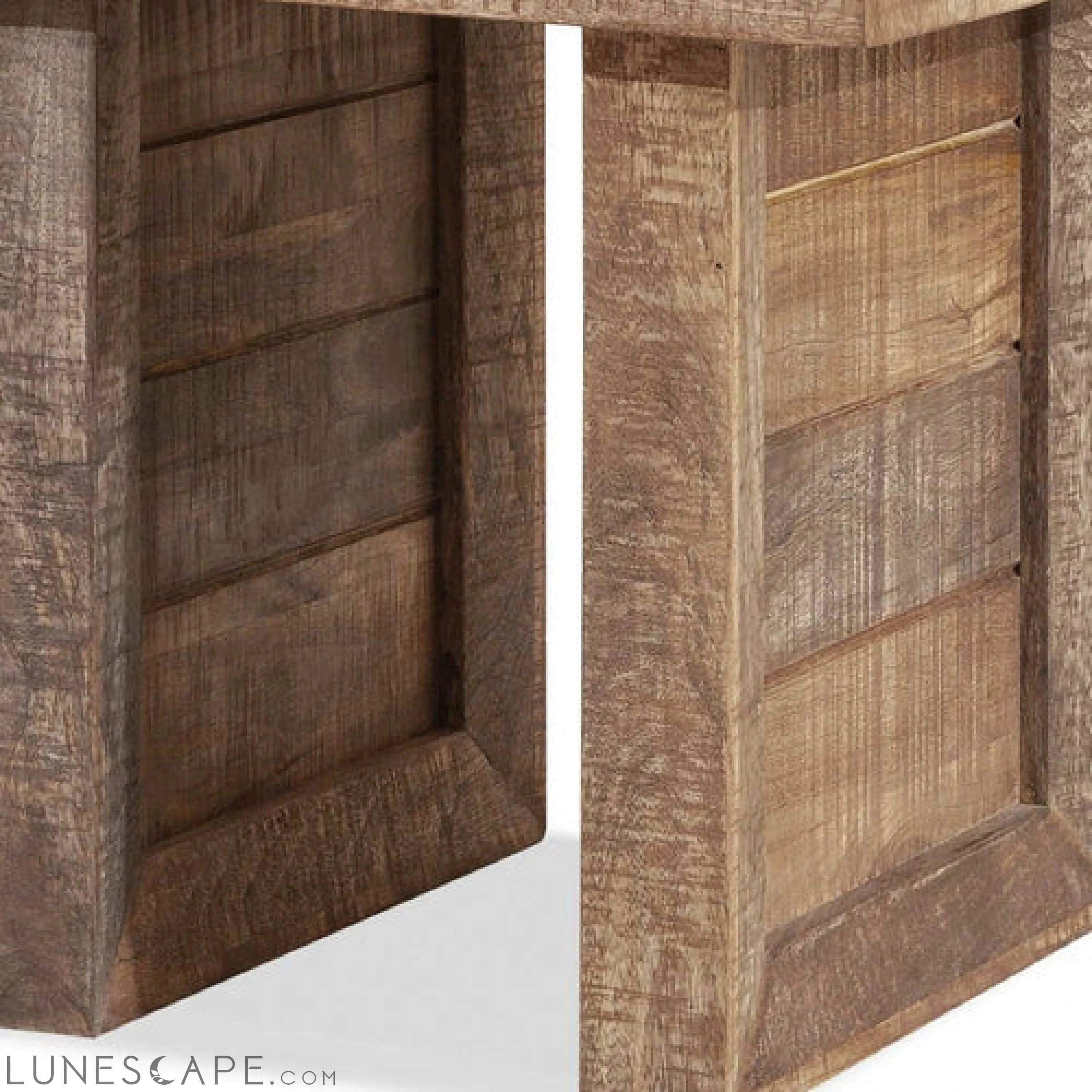 Solid Wood Butcher Block Style End or Side Table LUNESCAPE