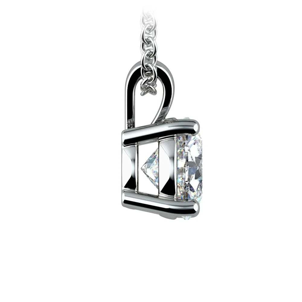 Solitaire Diamond Pendant (G-Vs) in 14K White or Yellow Gold LUNESCAPE