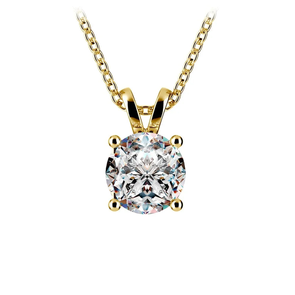 Solitaire Diamond Pendant (G-Vs) in 14K White or Yellow Gold LUNESCAPE