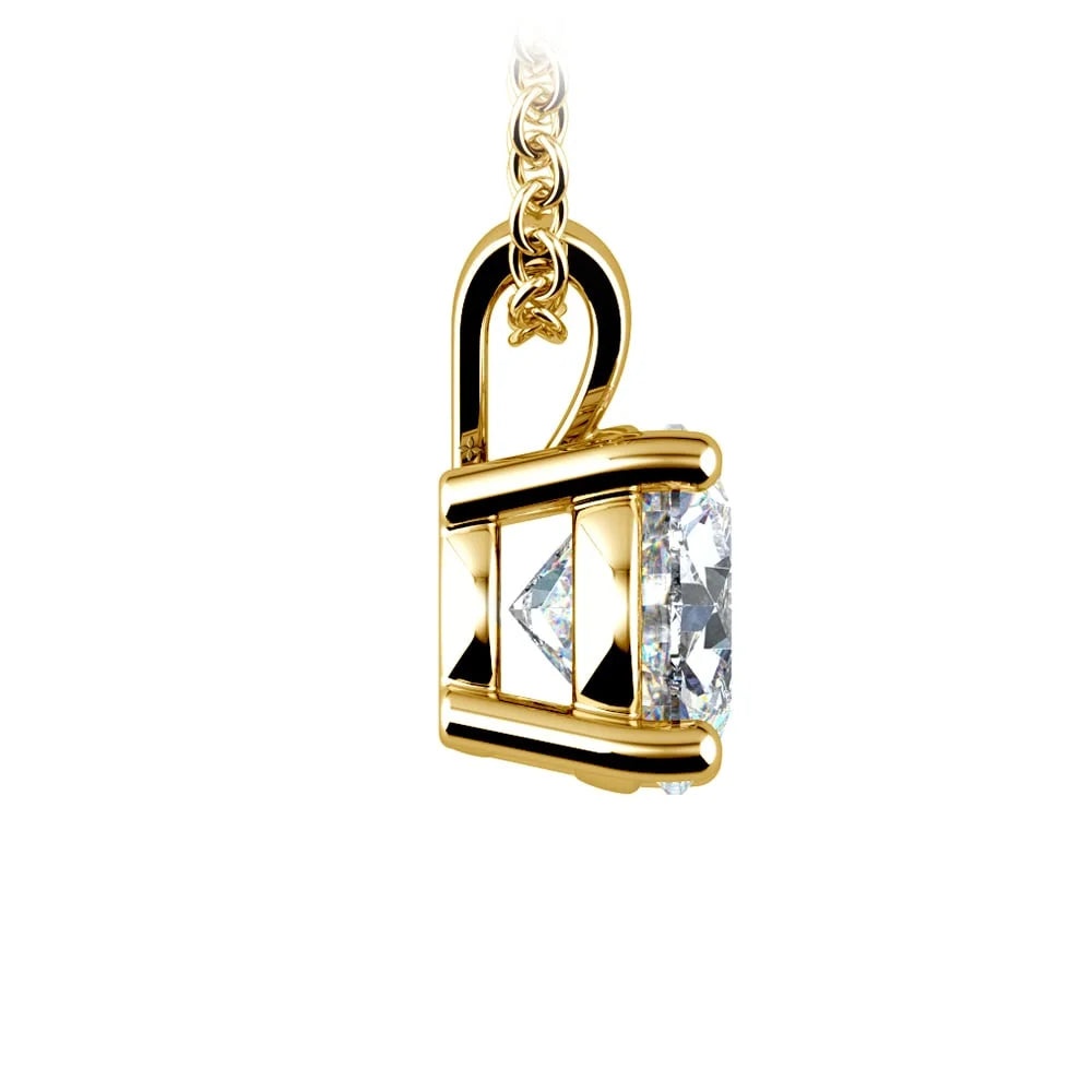 Solitaire Diamond Pendant (G-Vs) in 14K White or Yellow Gold LUNESCAPE