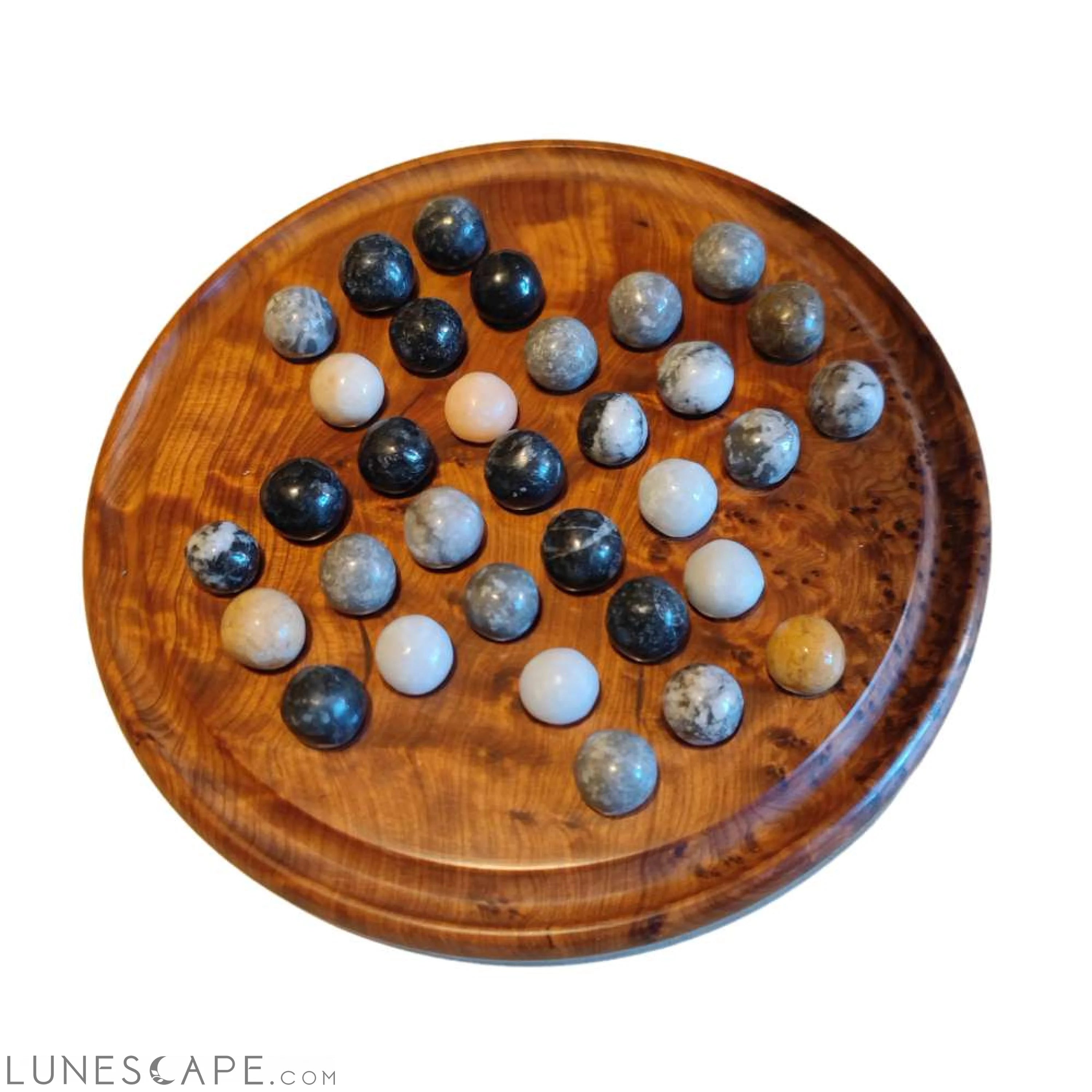 Solitaire Thuya Handmade Juniper Wood Tabletop Game from Essaouira LUNESCAPE