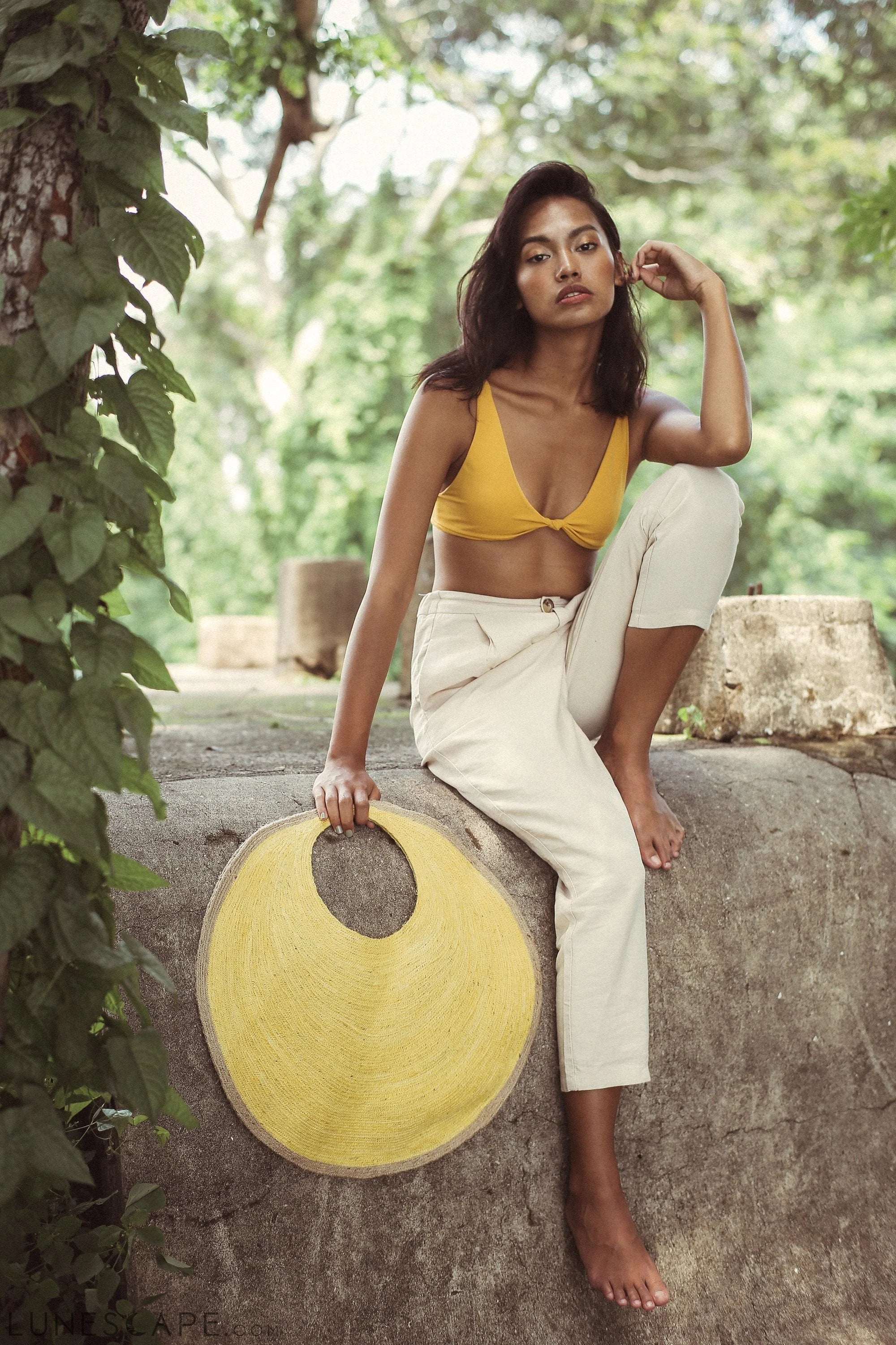 SOLO Citroen Jute Bag In Lemon Yellow LUNESCAPE