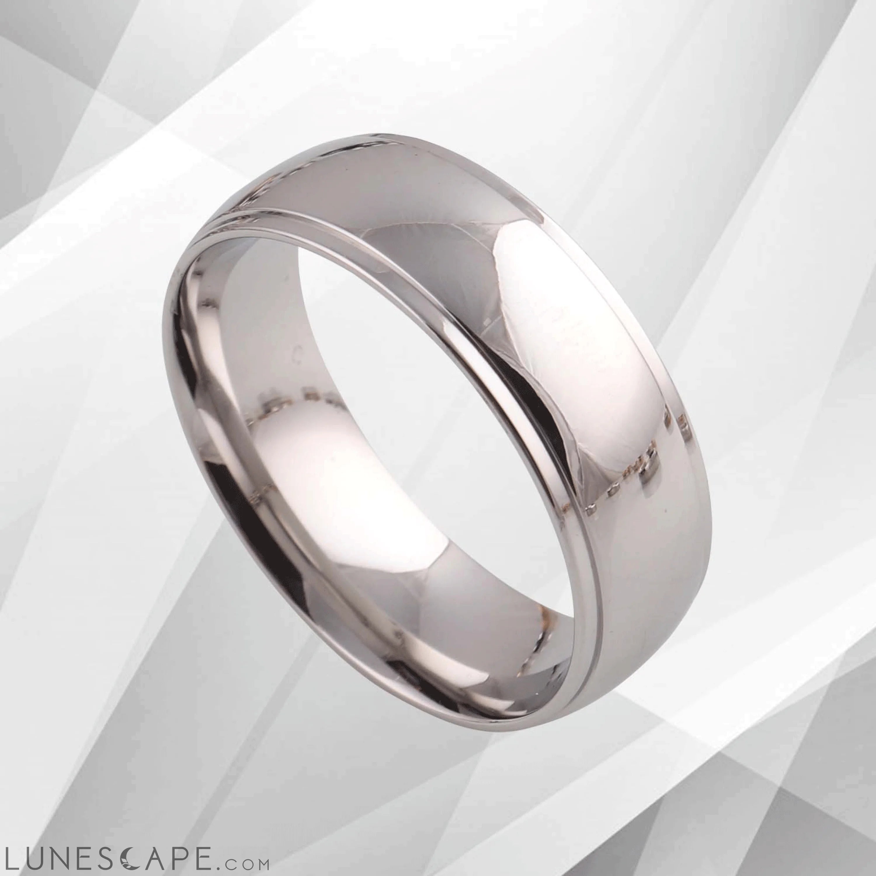 Sparkling UK Ring 18Ct White Gold Over Cobalt Gents 8mm Wedding LUNESCAPE