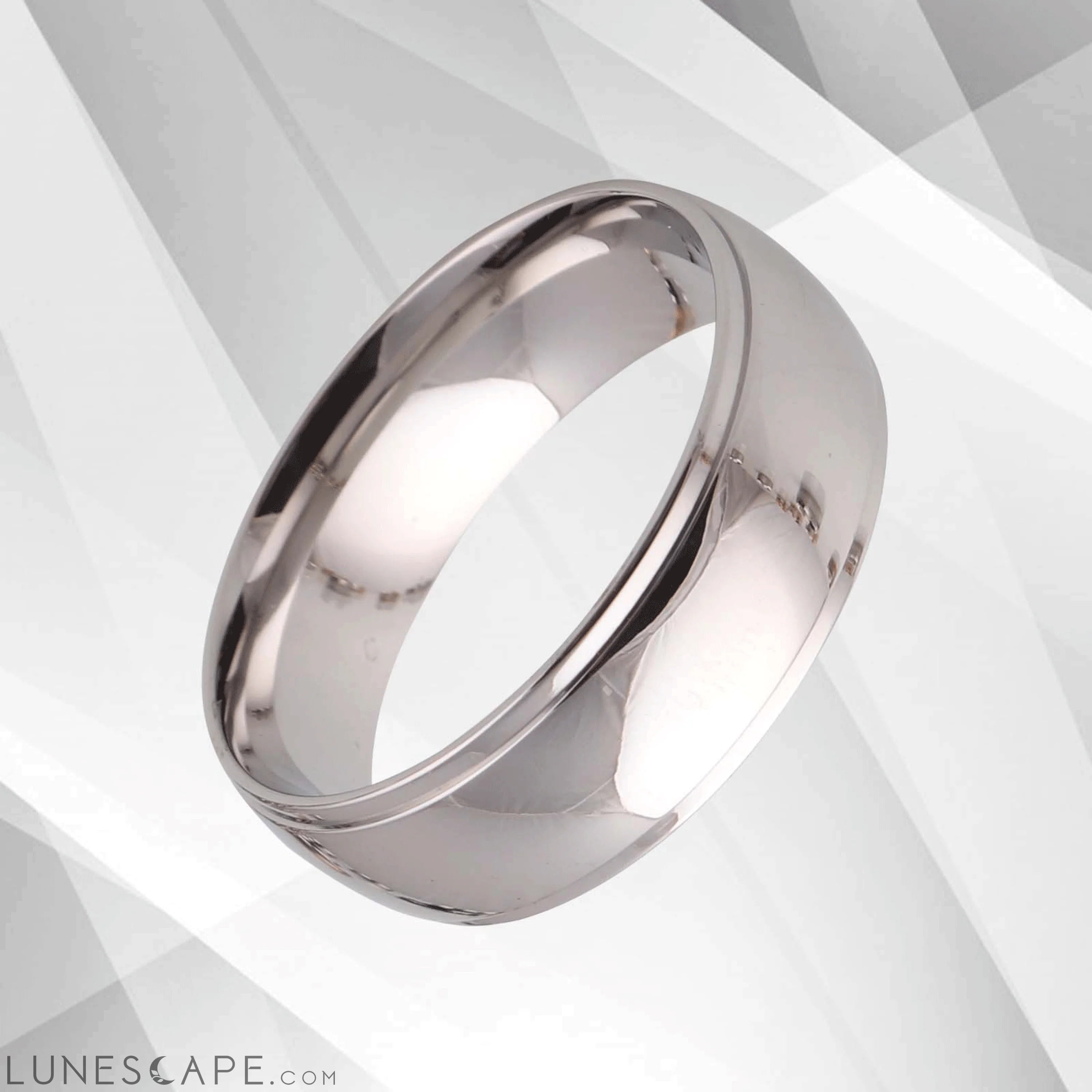 Sparkling UK Ring 18Ct White Gold Over Cobalt Gents 8mm Wedding LUNESCAPE