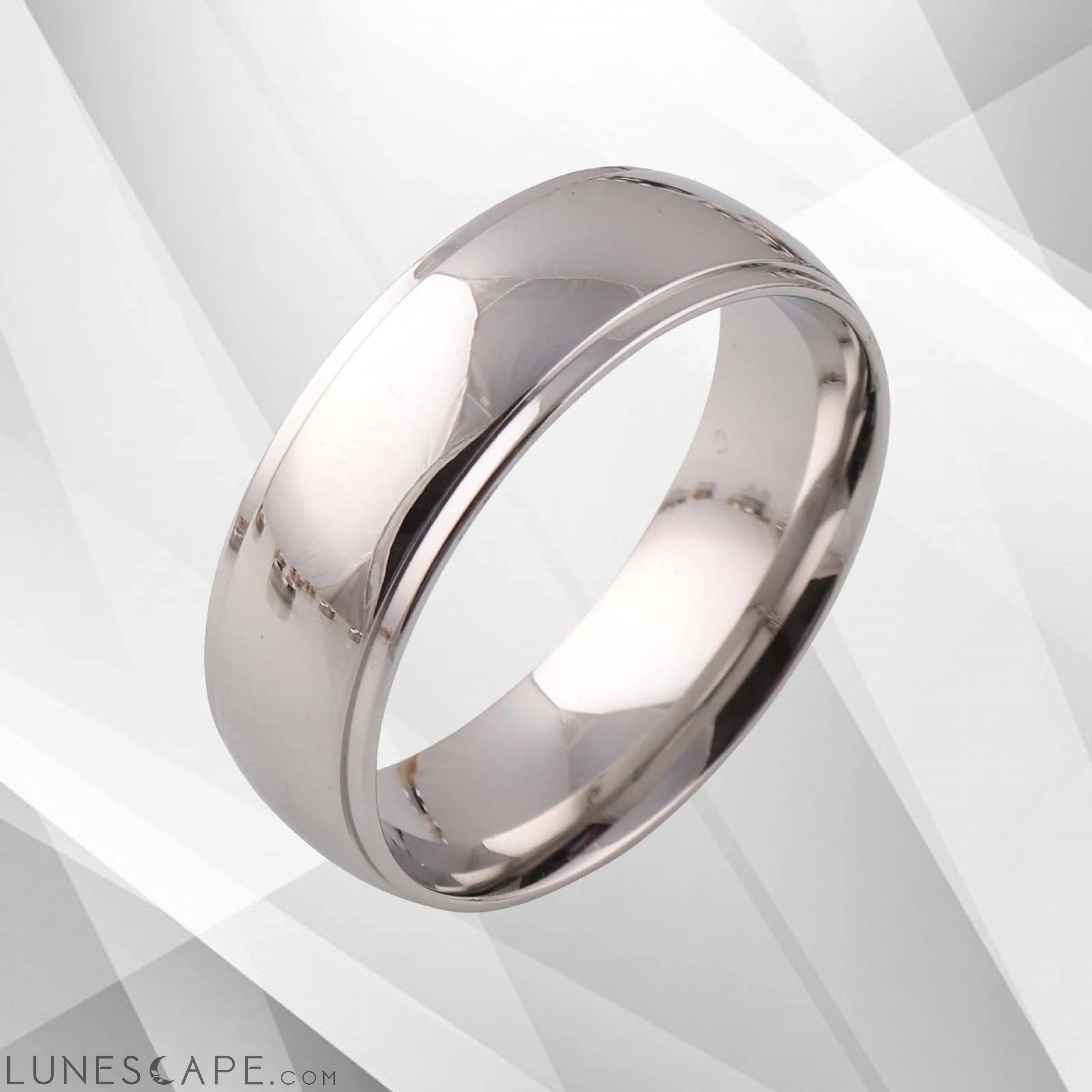 Sparkling UK Ring 18Ct White Gold Over Cobalt Gents 8mm Wedding LUNESCAPE