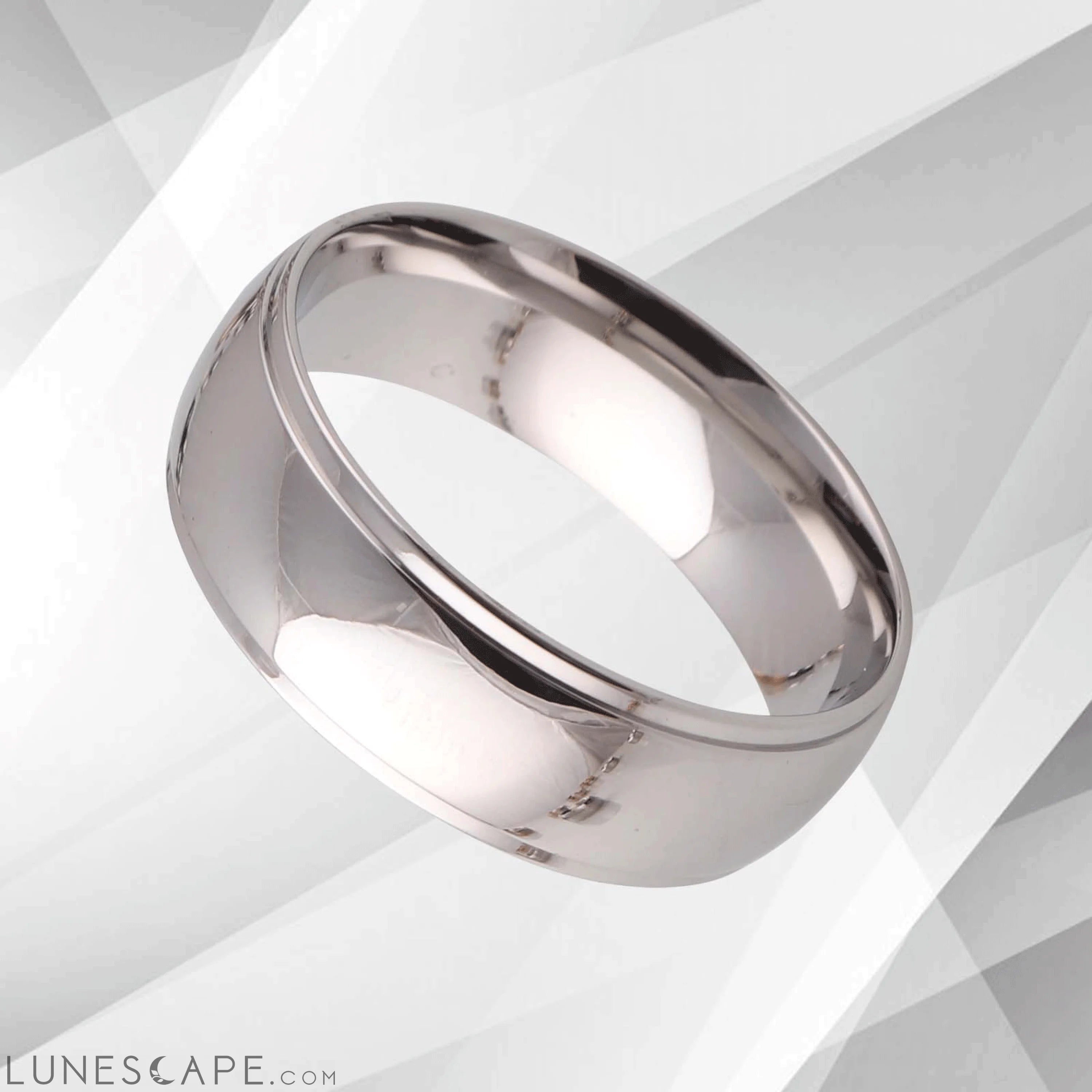 Sparkling UK Ring 18Ct White Gold Over Cobalt Gents 8mm Wedding LUNESCAPE