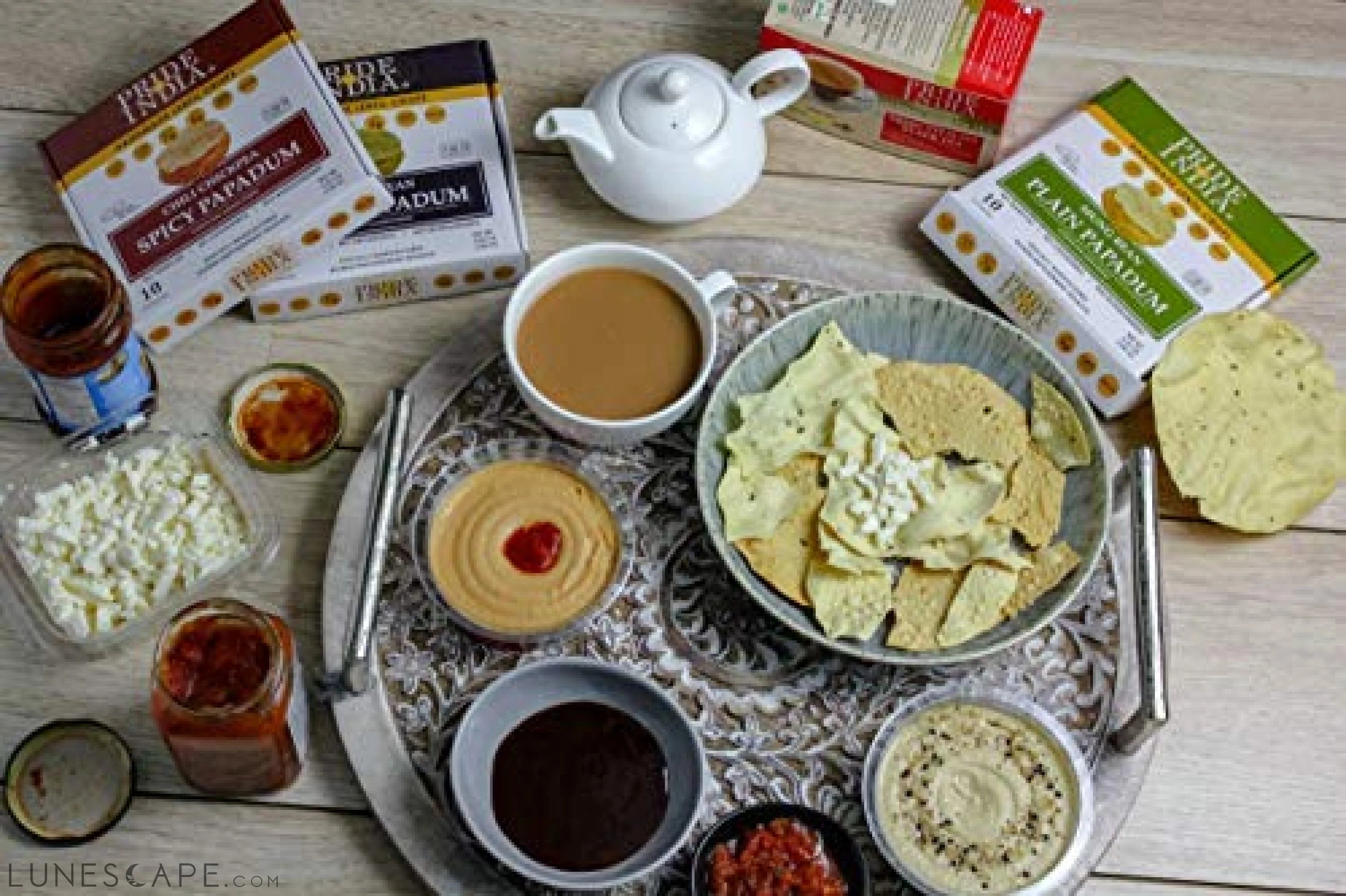 Spicy Chickpea Masala Papadum Lentil Crisp - Pack of 6 LUNESCAPE