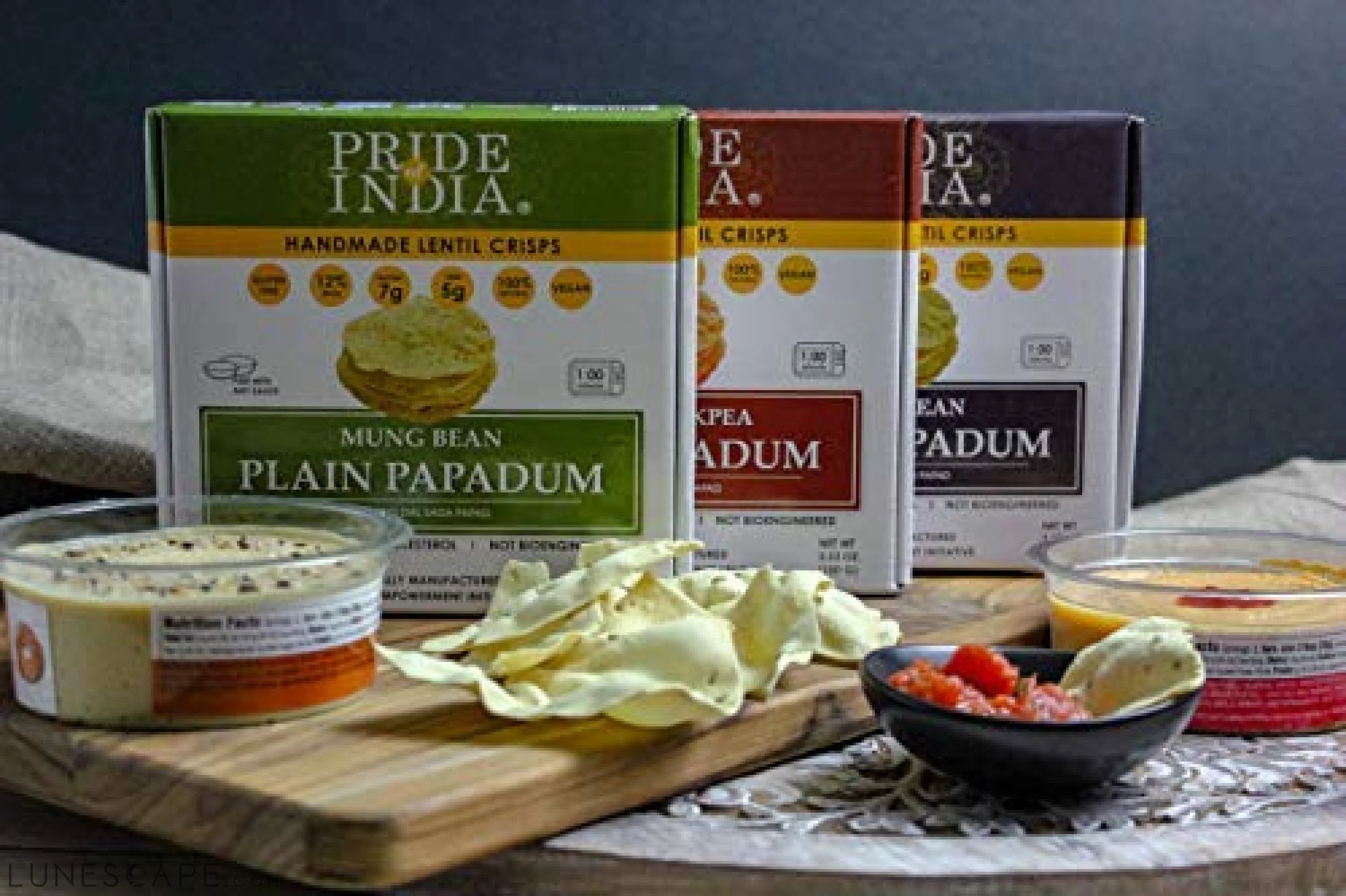 Spicy Chickpea Masala Papadum Lentil Crisp - Pack of 6 LUNESCAPE