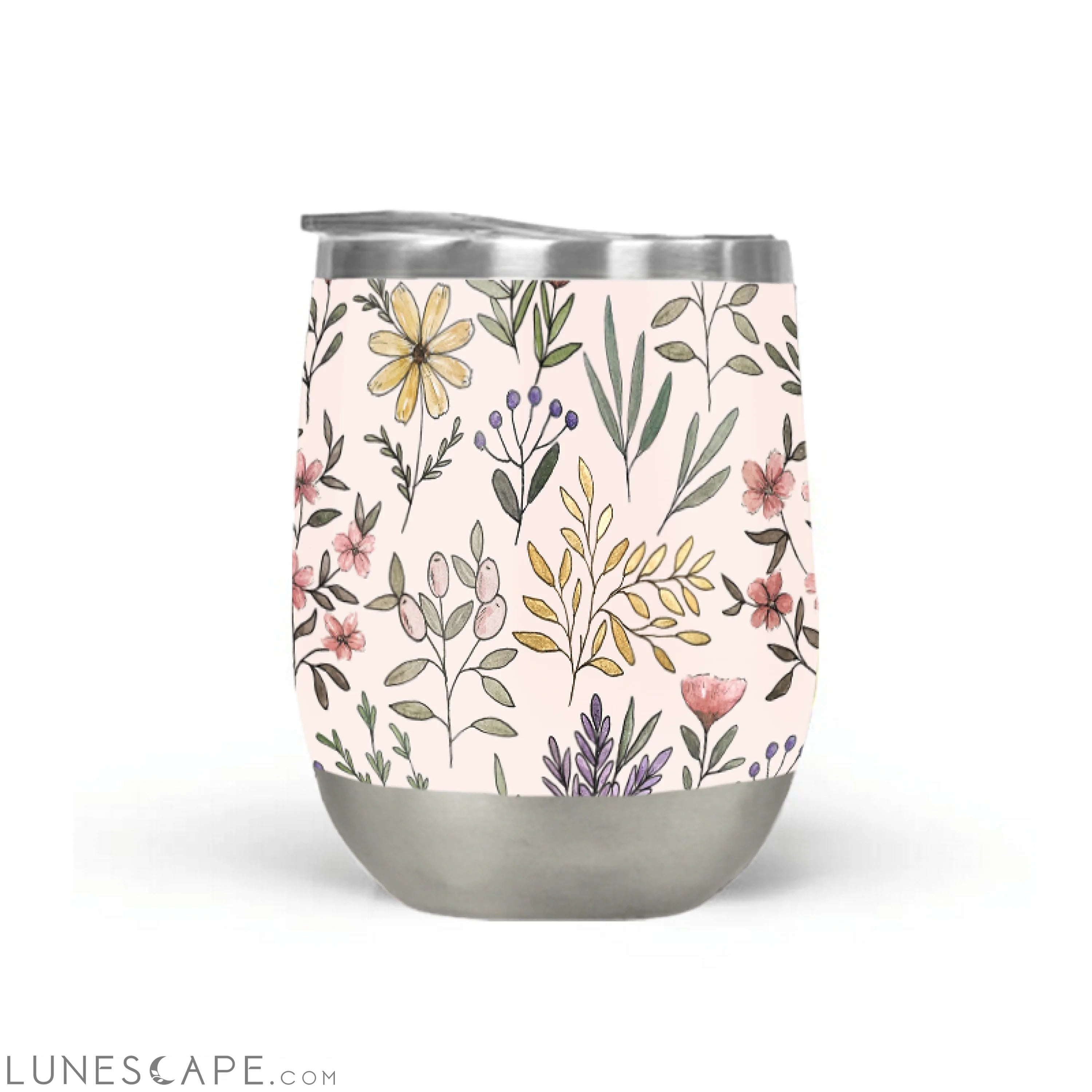 Spring Botanical Stemless Wine Tumbler LUNESCAPE