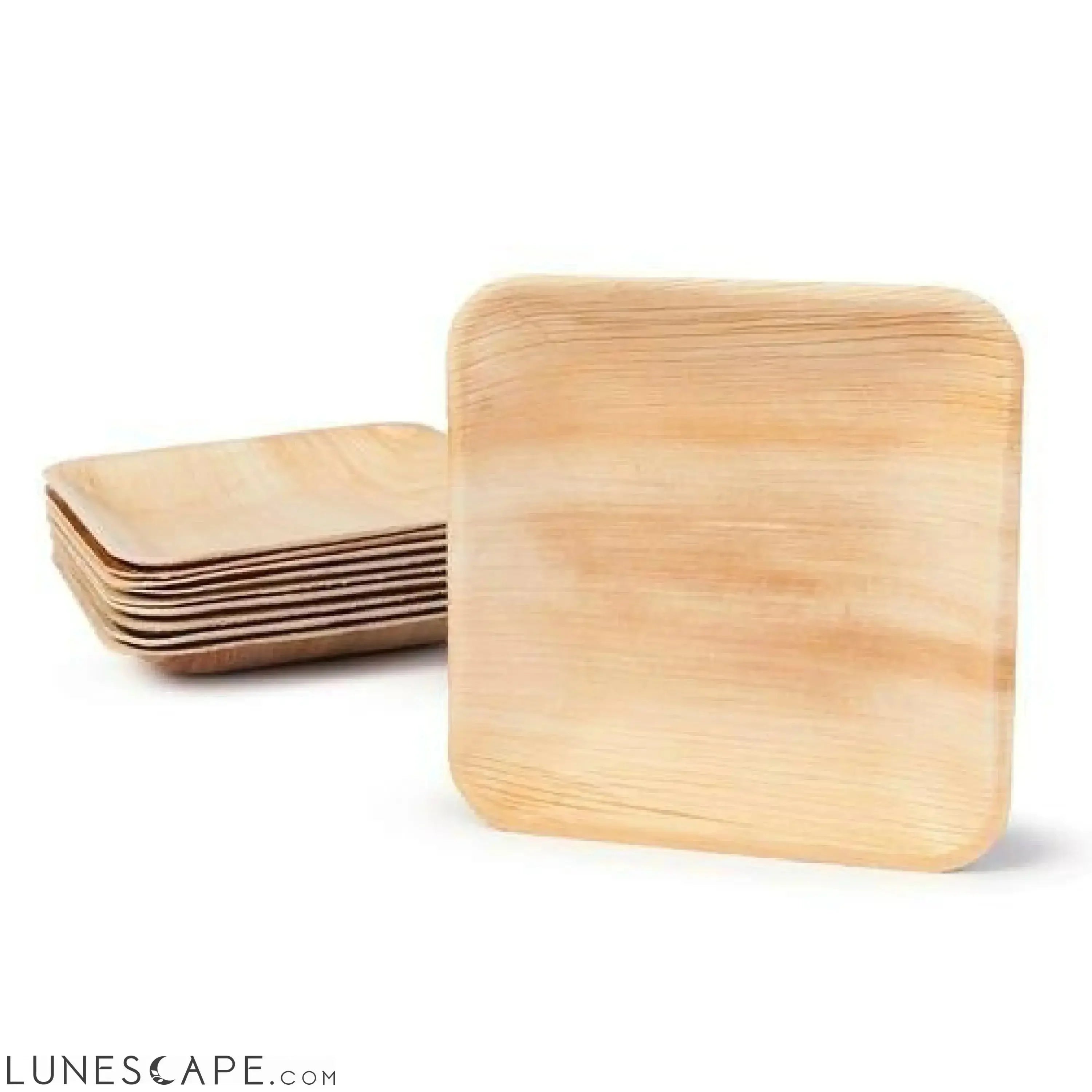 Square Palm Leaf Dinner Plates - Mixed Sizes LUNESCAPE