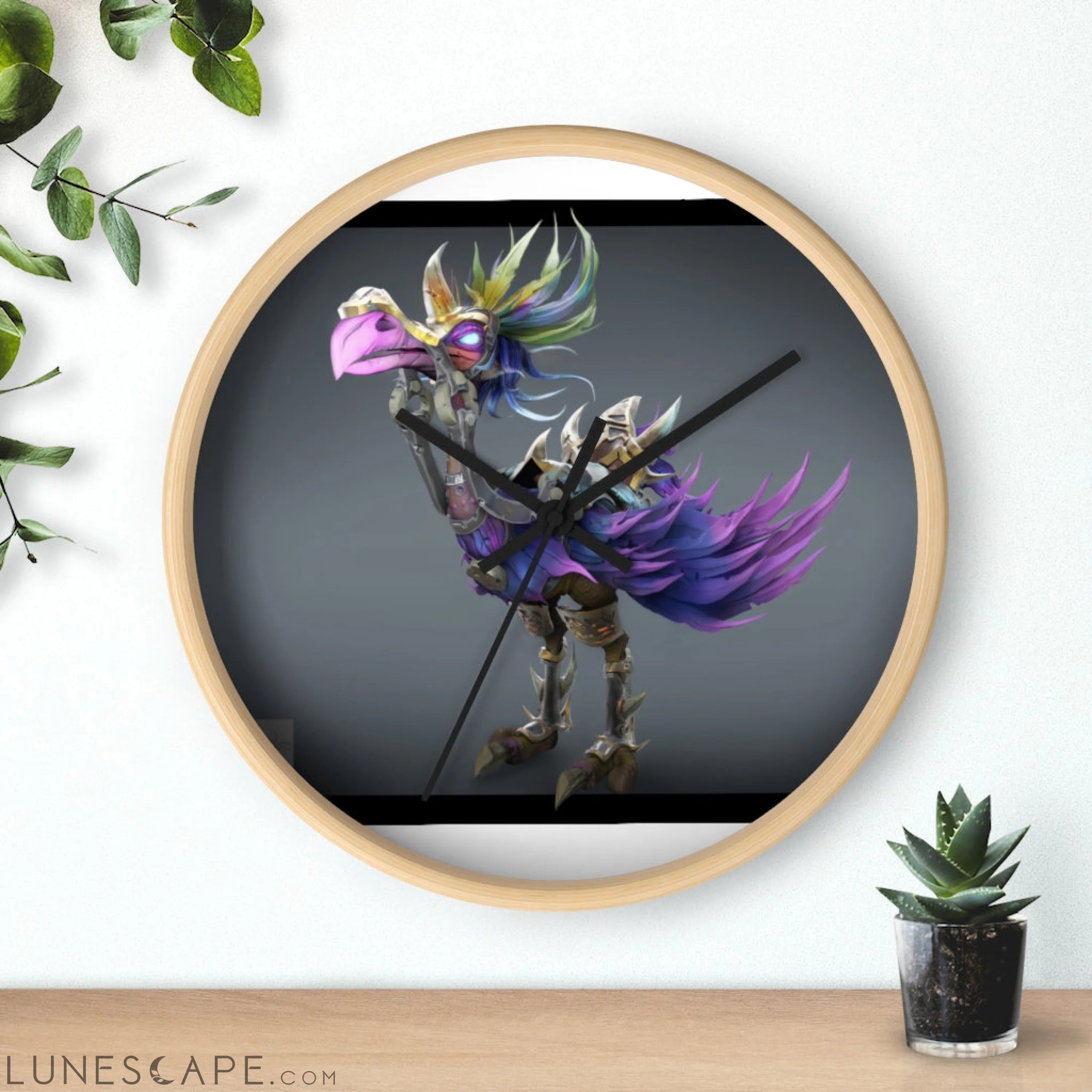 Squawkers the Ostrich Mount Wall clock LUNESCAPE
