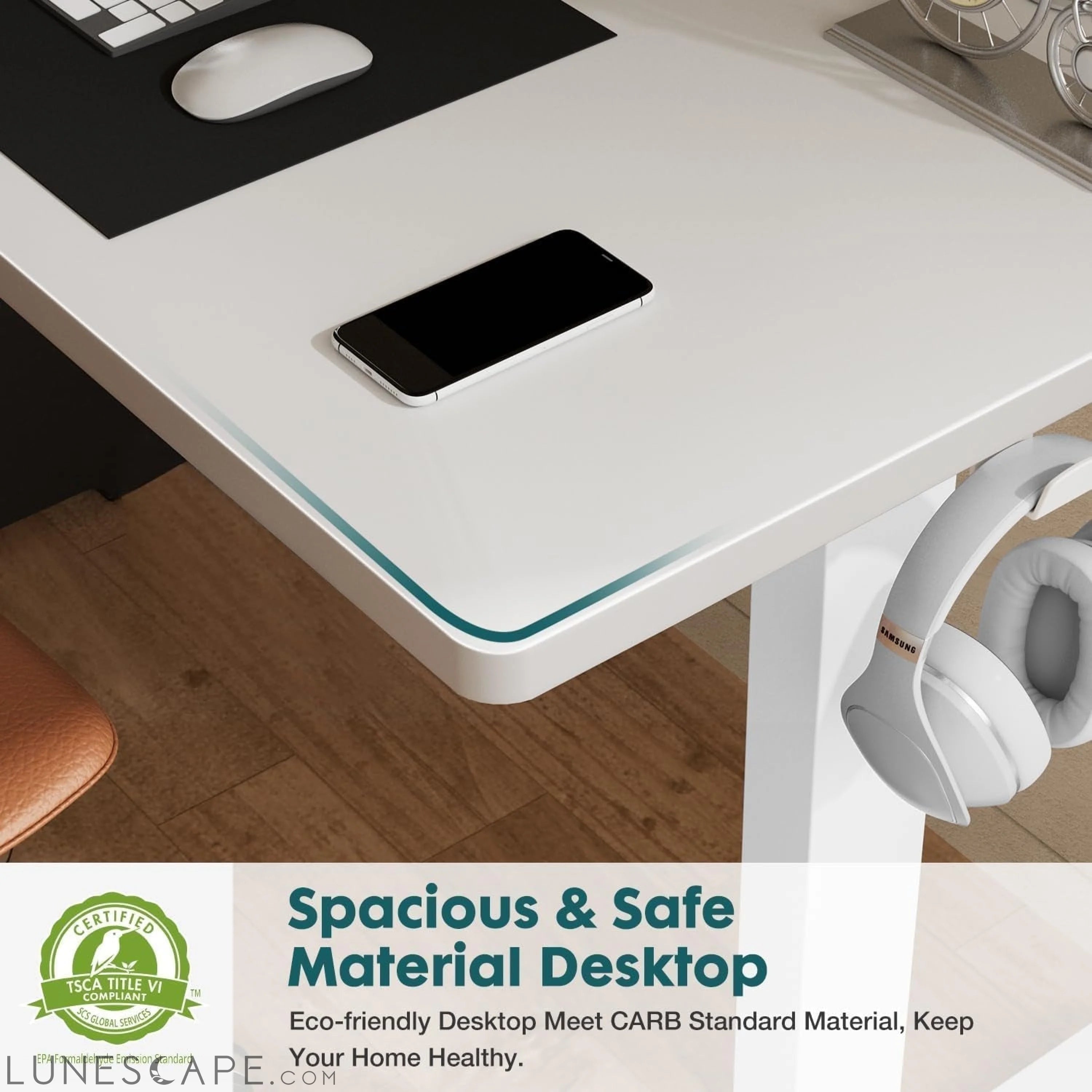 Standing Desk, Adjustable Height Electric Sit Stand up down Computer LUNESCAPE