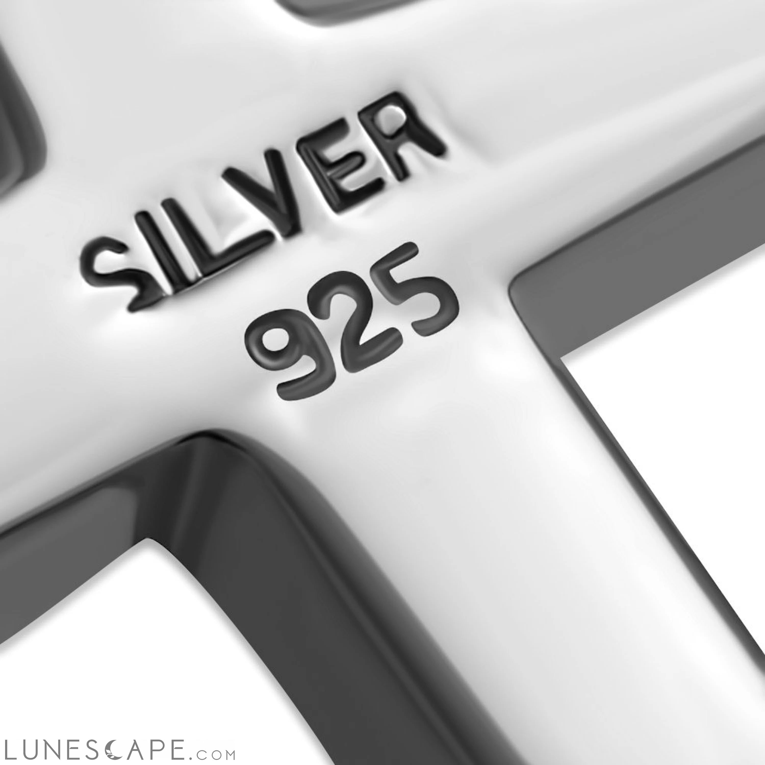 Sterling Silver Cross Pendant Small & Thick LUNESCAPE