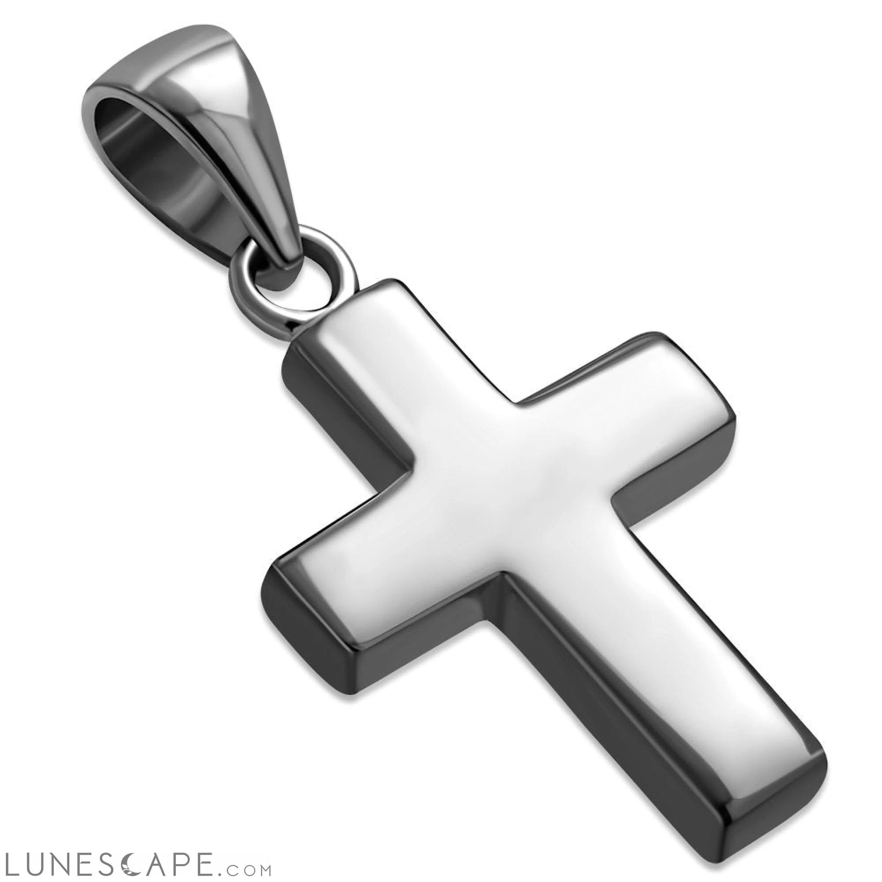 Sterling Silver Cross Pendant Small & Thick LUNESCAPE