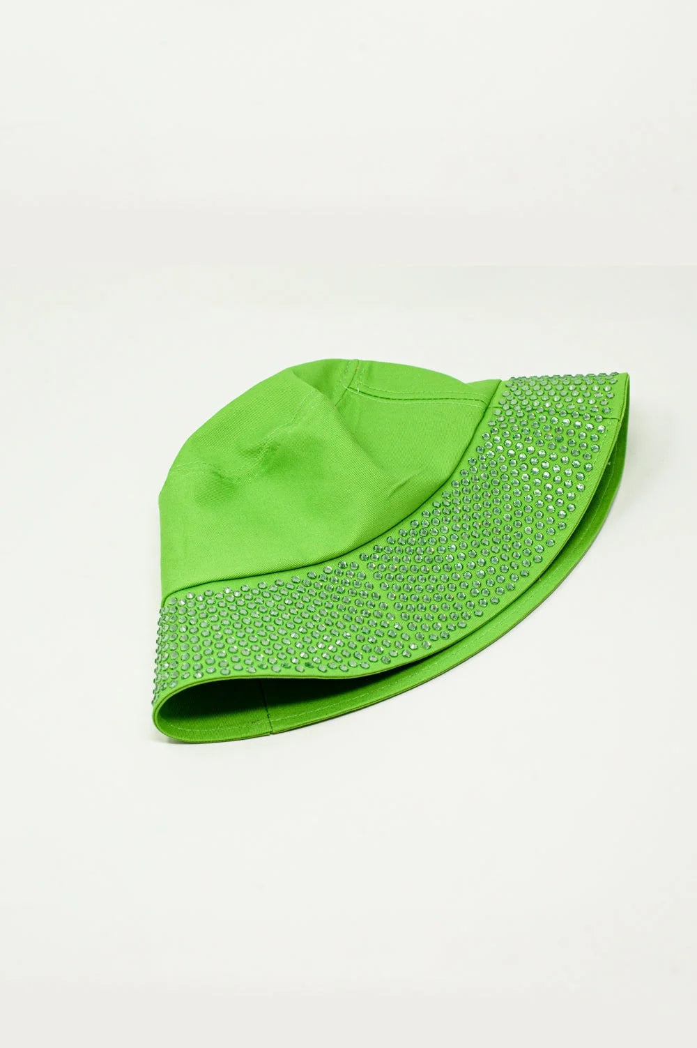 Strass Detail Bucket Hat in Green LUNESCAPE