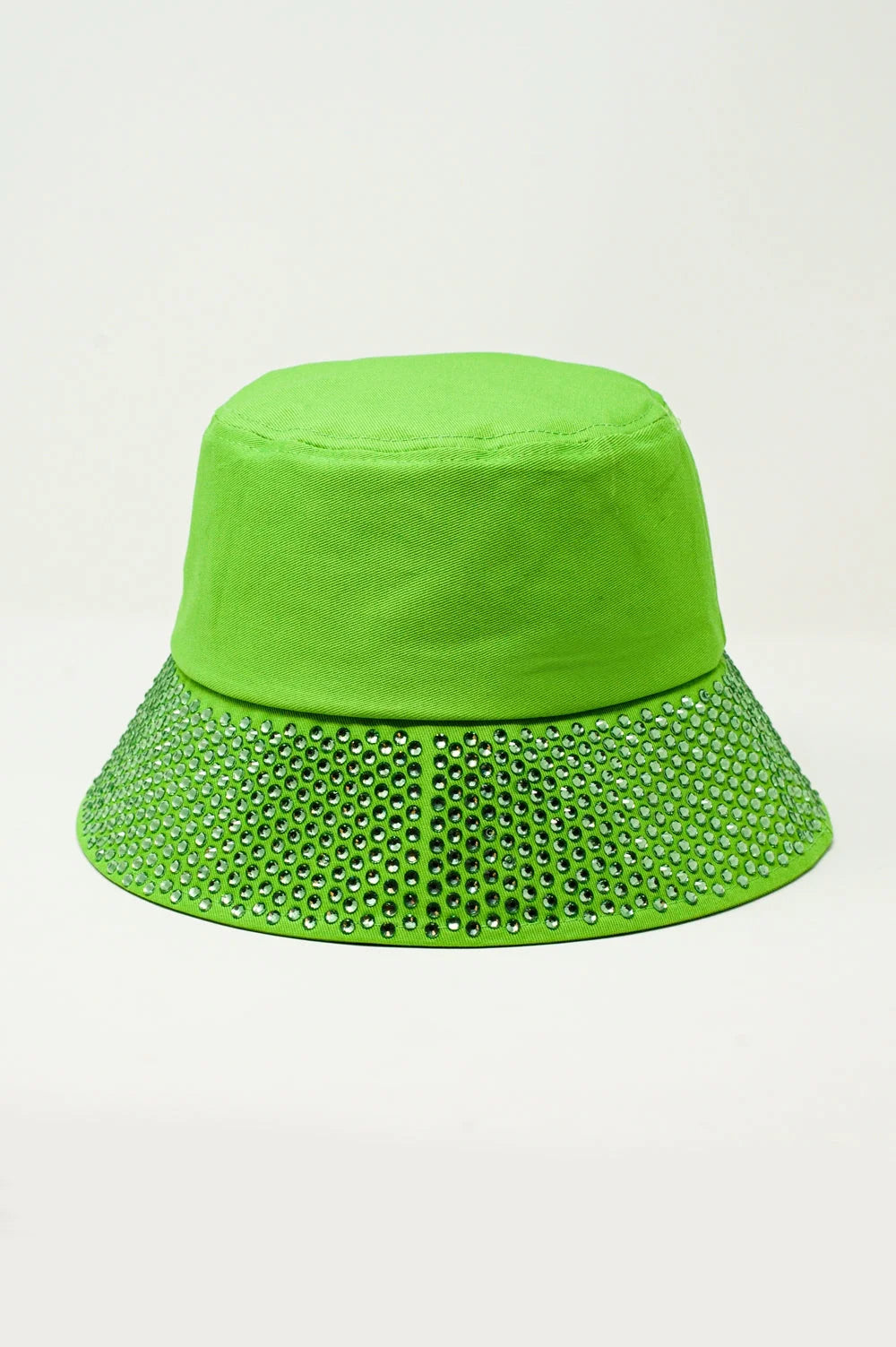 Strass Detail Bucket Hat in Green LUNESCAPE