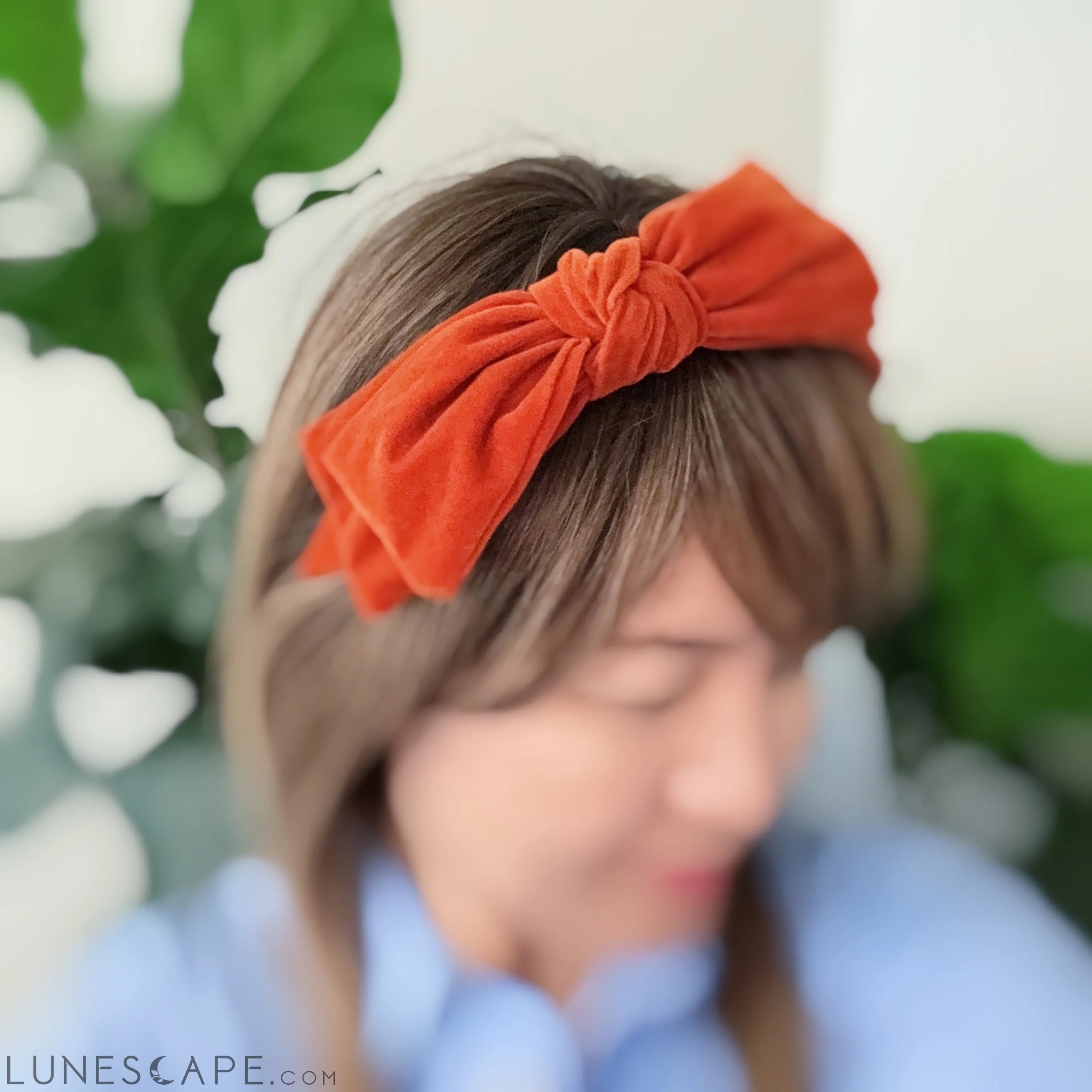 Structured Velvet Bow Headband LUNESCAPE