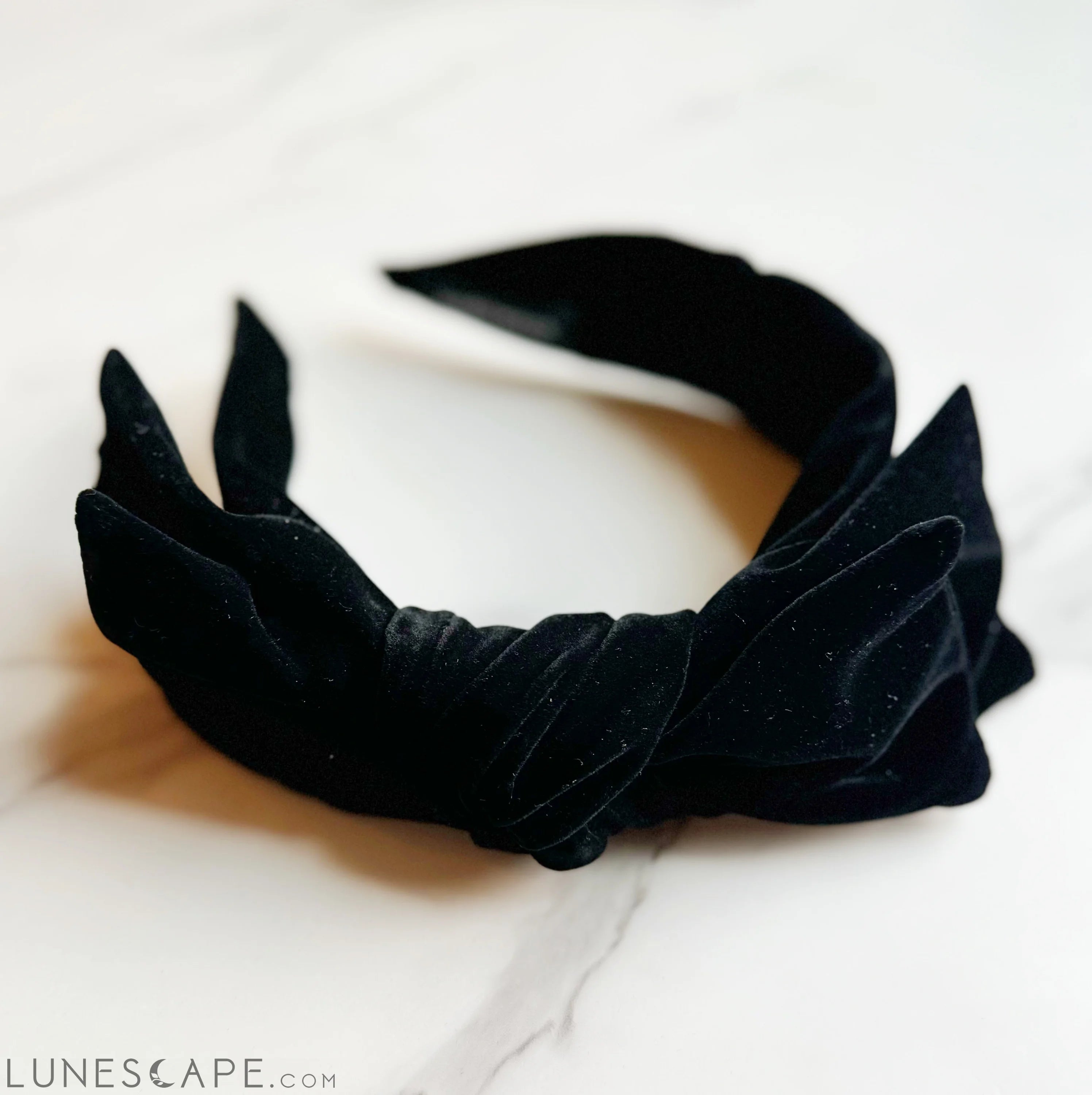 Structured Velvet Bow Headband LUNESCAPE