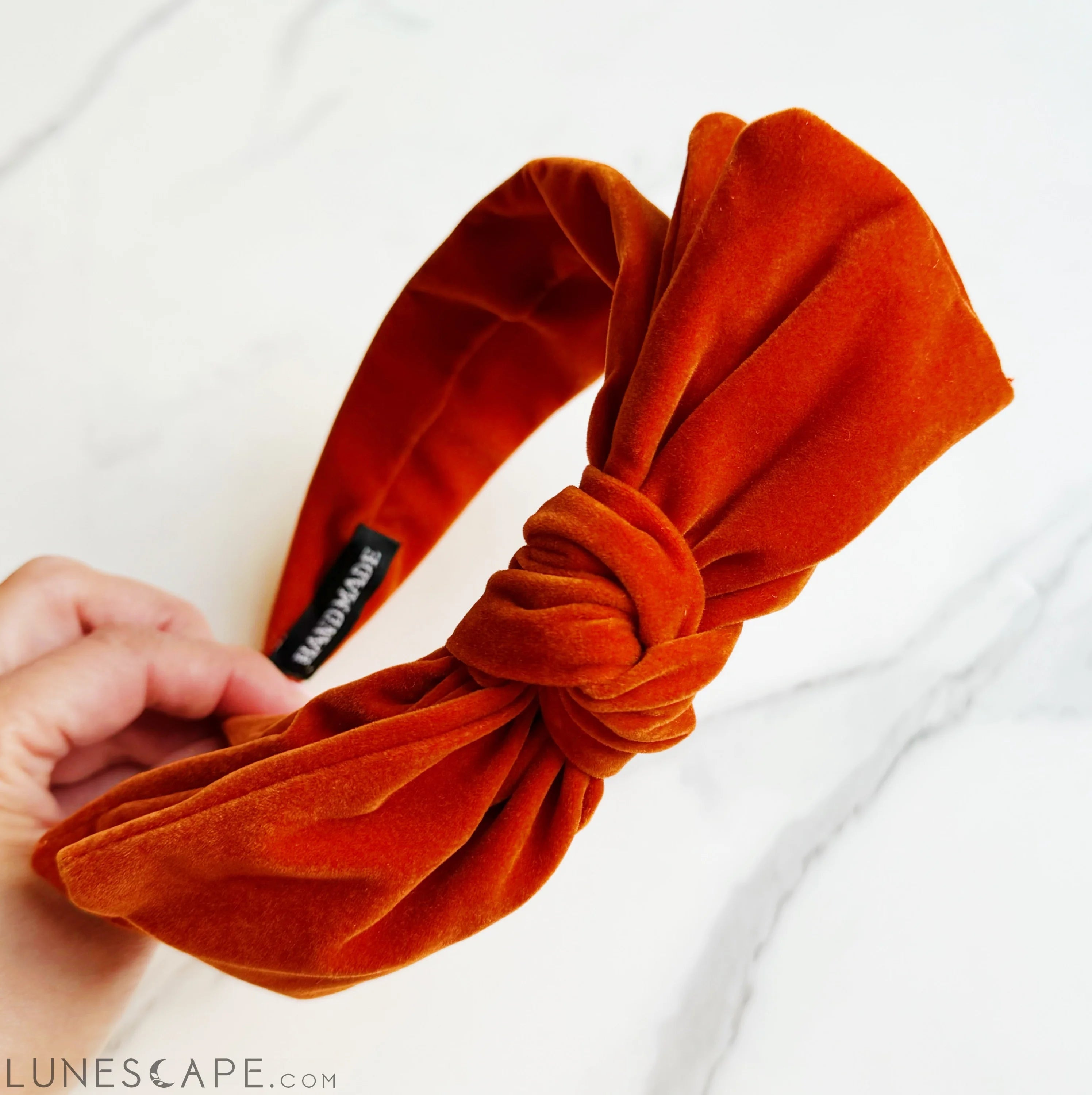 Structured Velvet Bow Headband LUNESCAPE